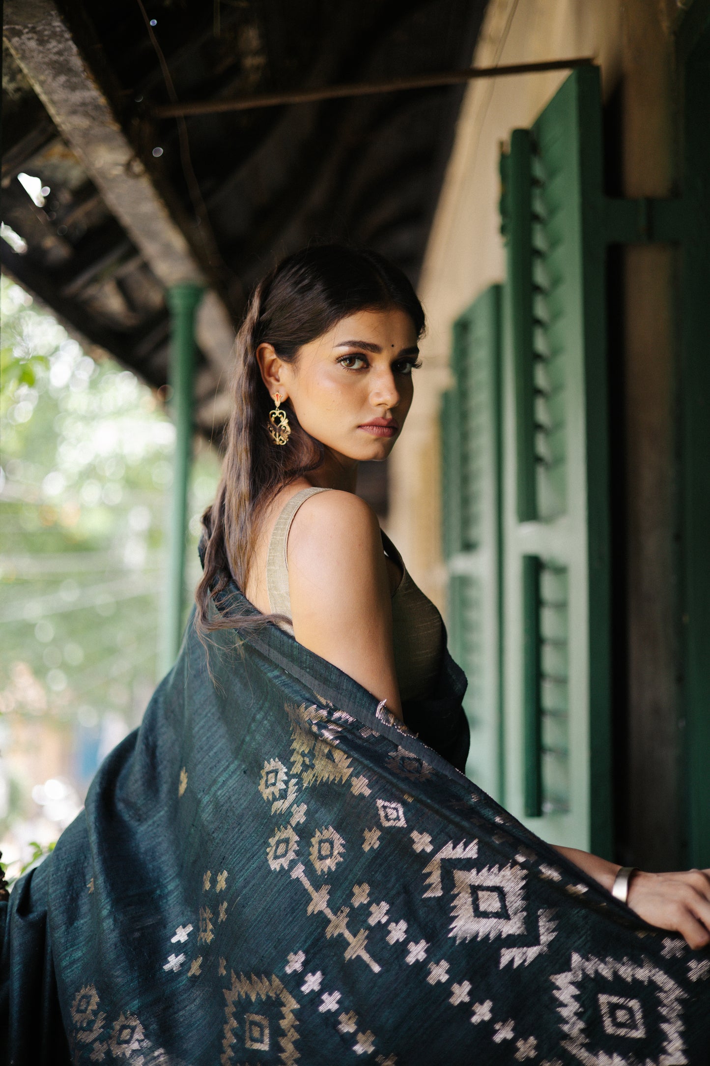 Green Pure Matka Silk Jamdani Handloom Saree