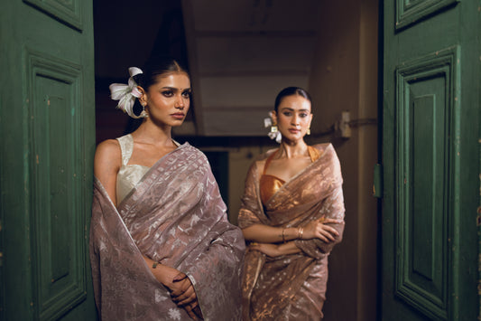 Lilac Pure Organza Traditional Jamdani Handloom Saree