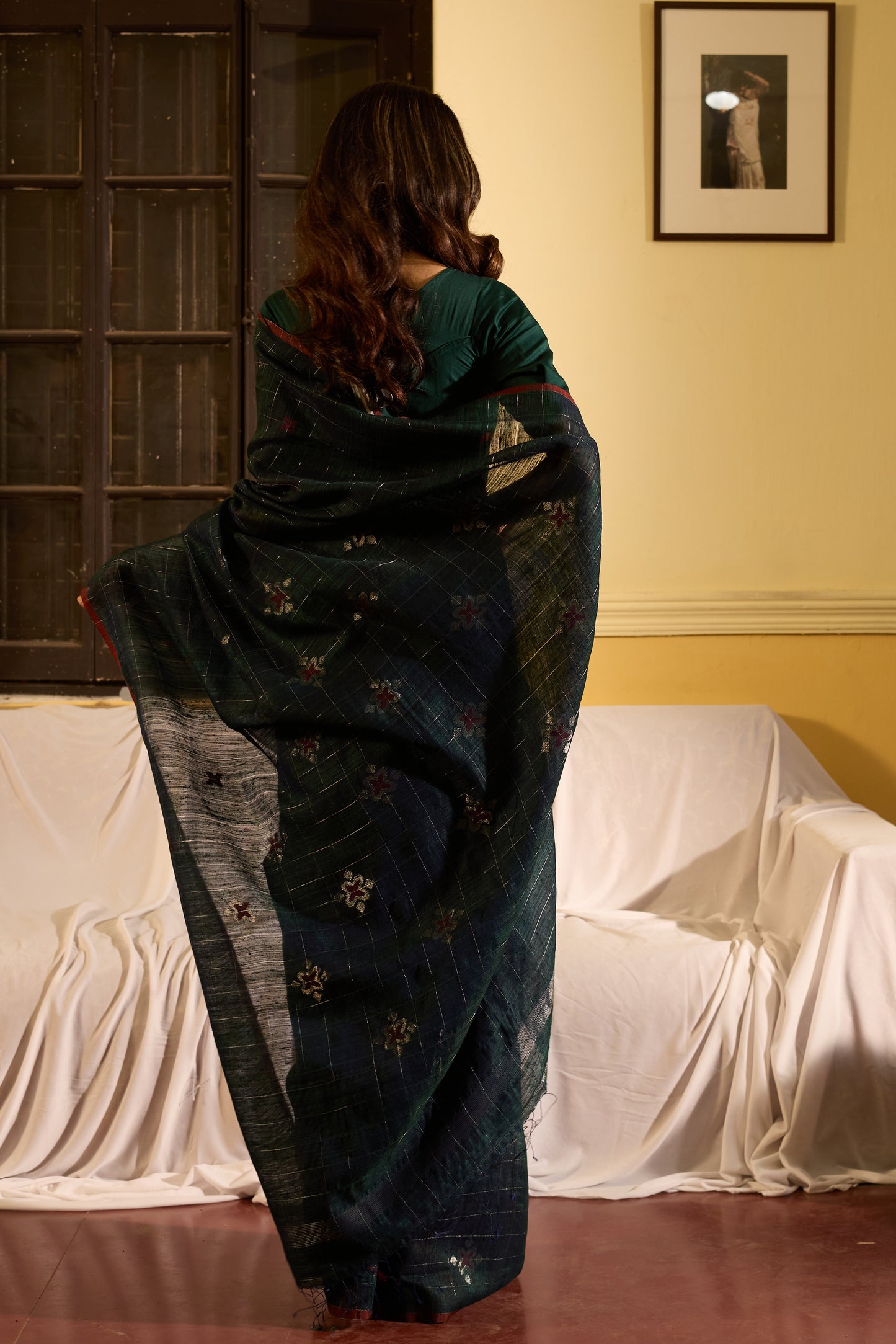Green Pure Matka Silk Jamdani Handloom Saree