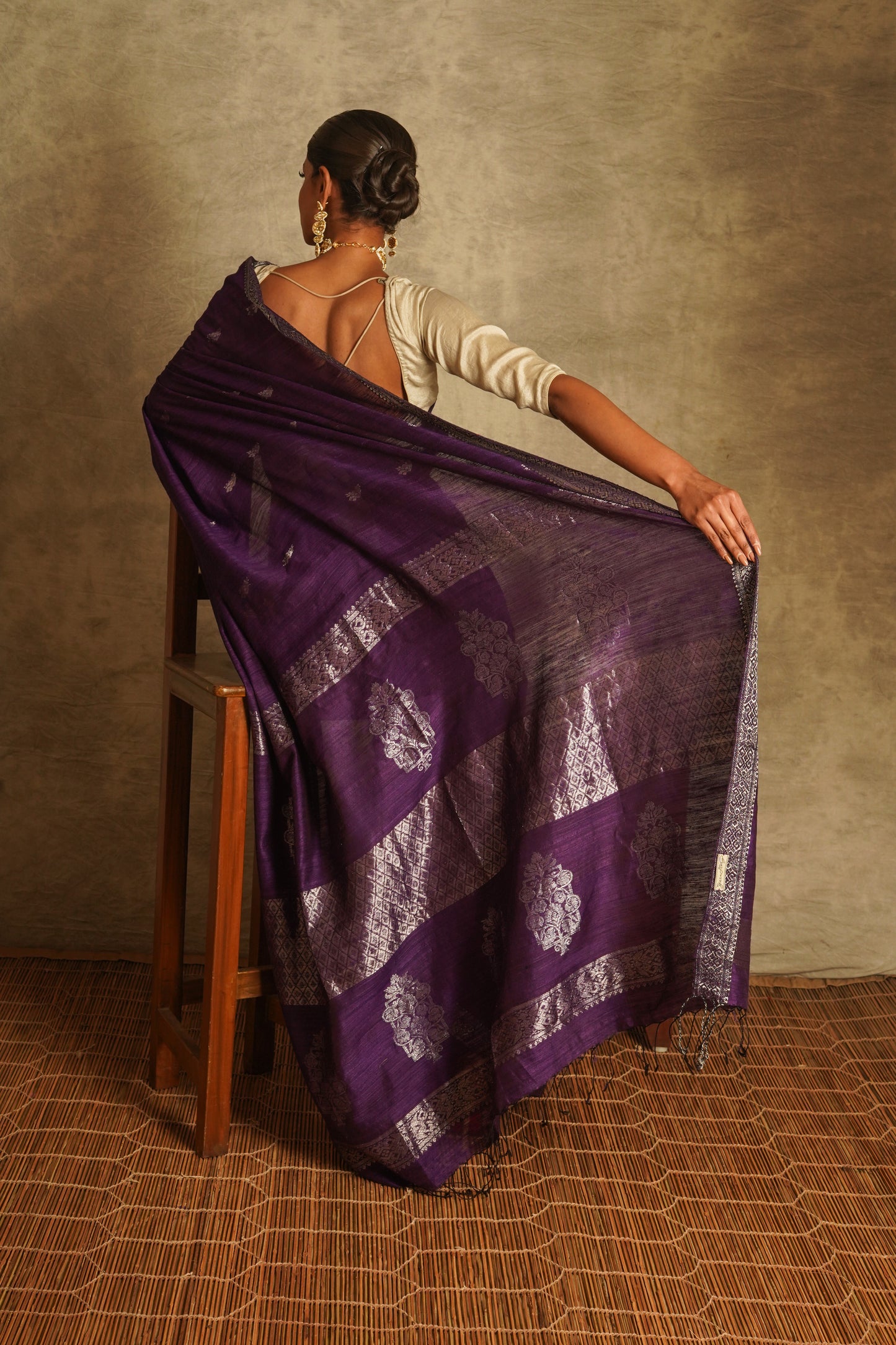 Purple Pure Matka Silk Banarasi Handloom Saree