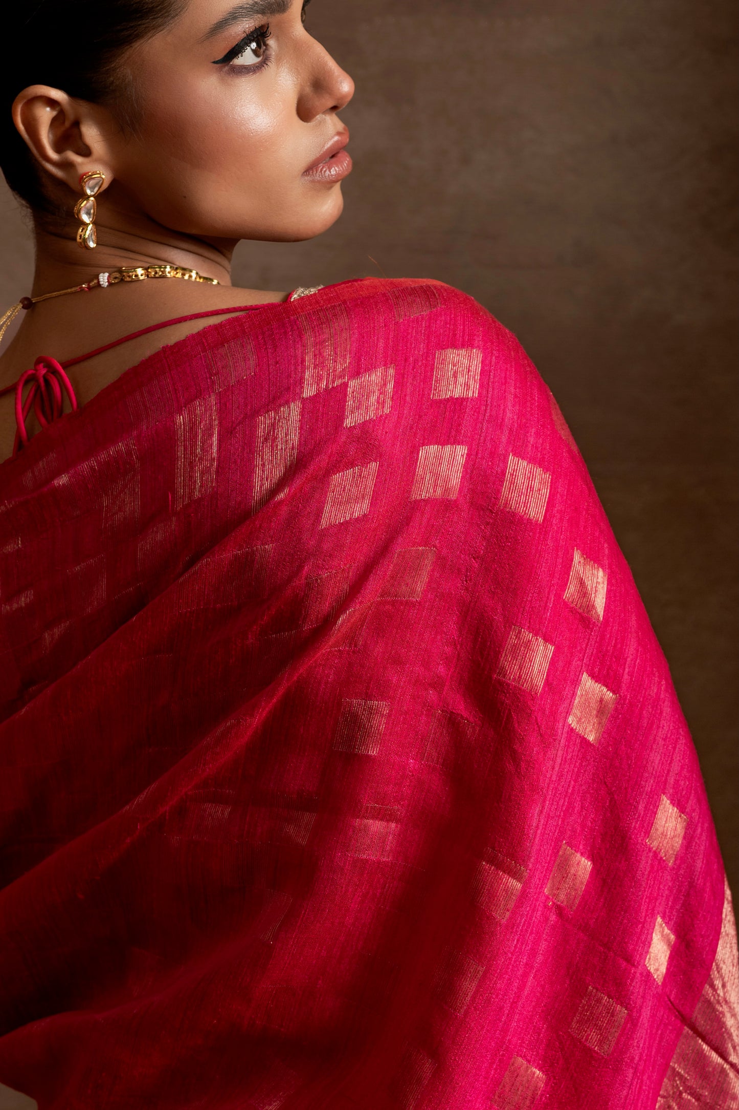 Fuchsia Pure Matka Silk Jamdani Handloom Saree