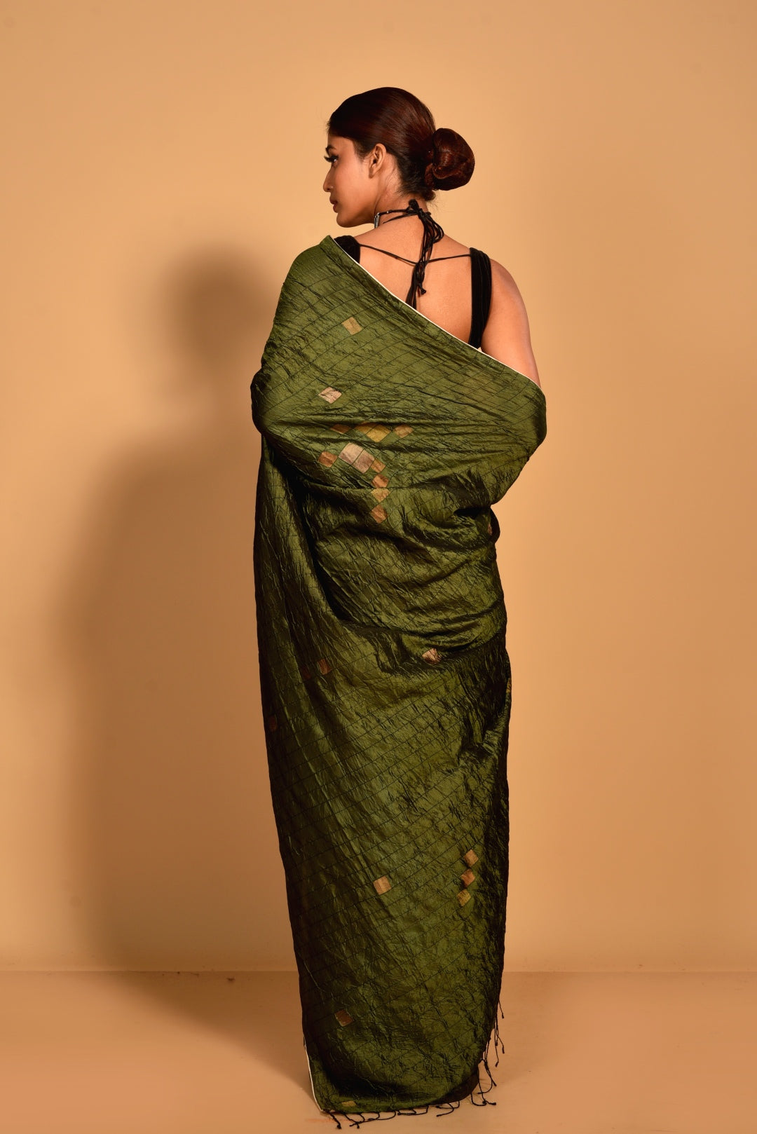 Green Pure Katan Silk Jamdani Handloom Saree