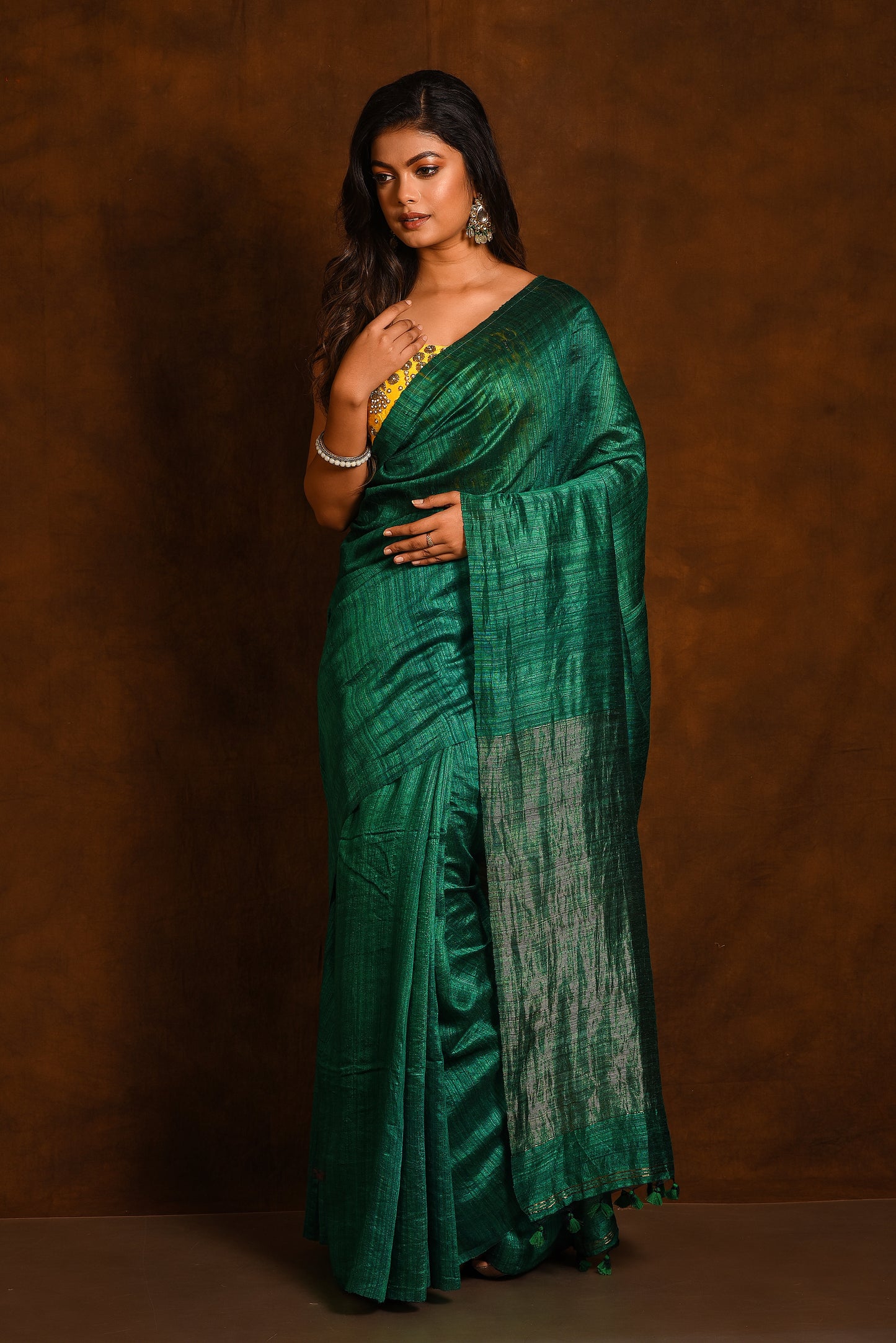 Green Pure Matka Silk Handloom Saree