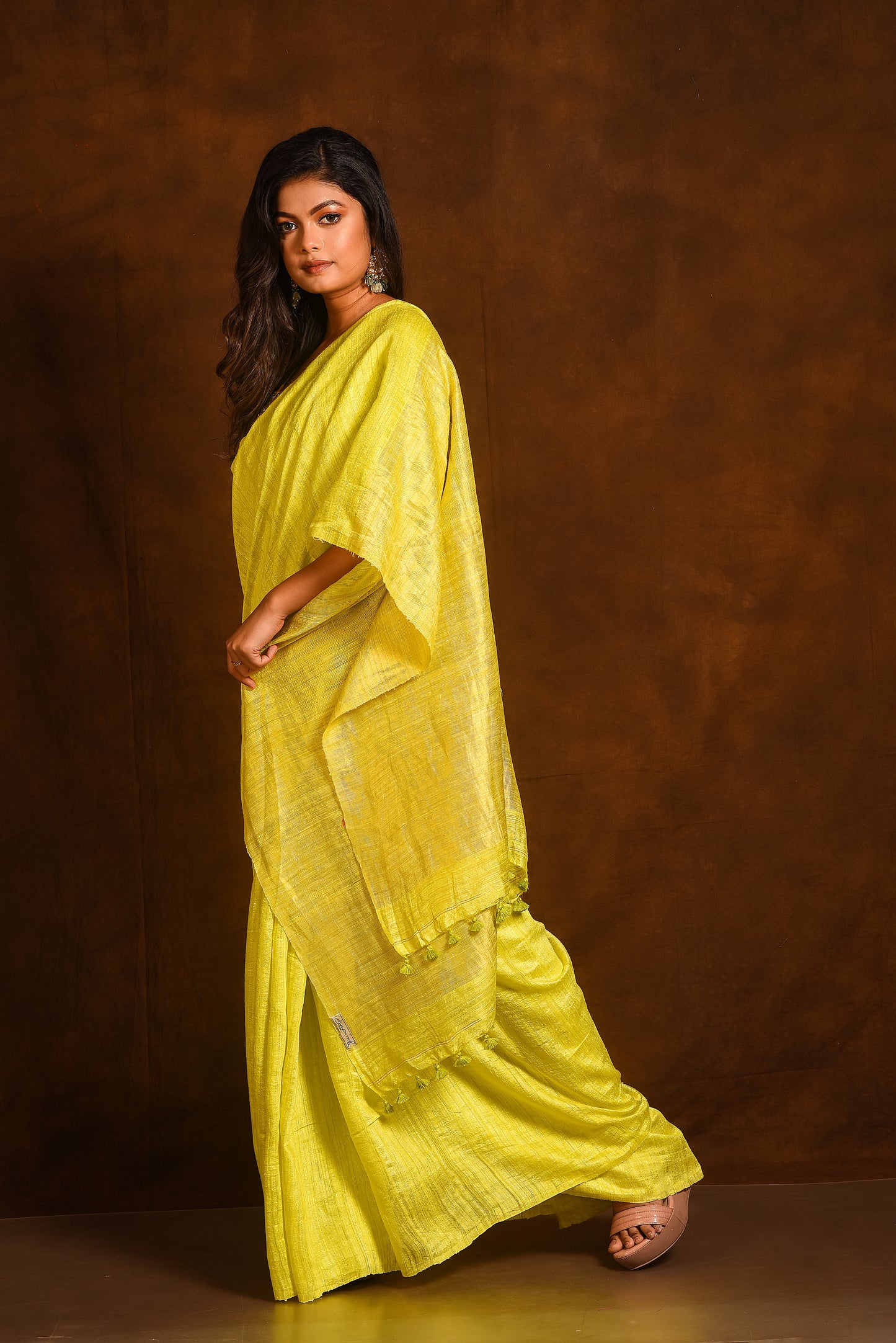 Yellow Pure Matka Silk Handloom Saree
