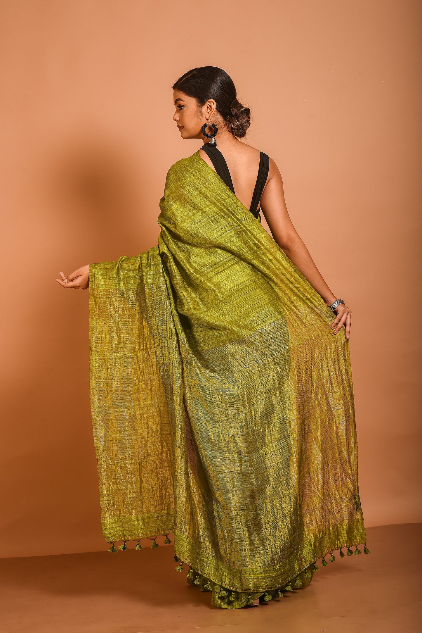 Green Pure Matka Silk Handloom Saree