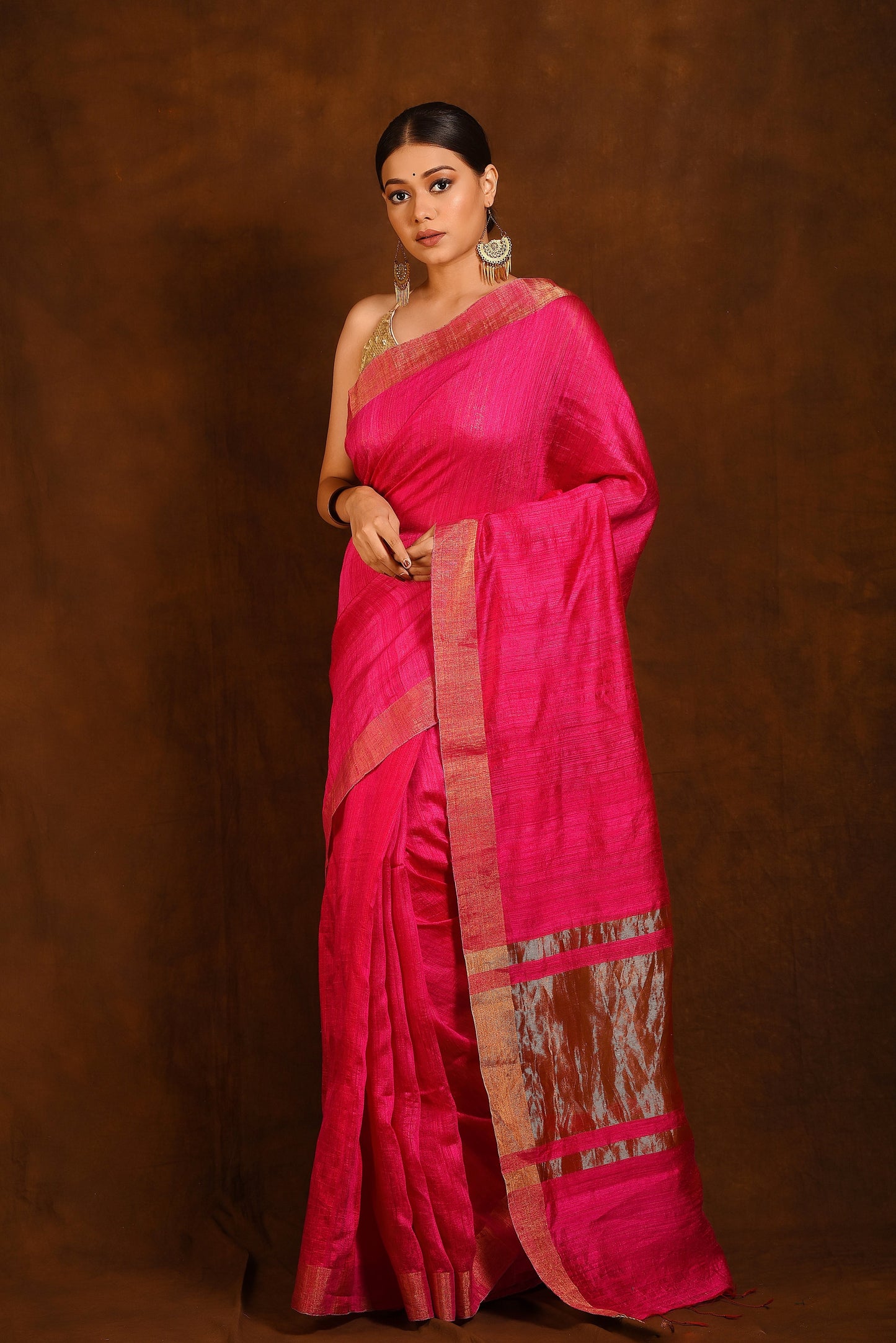 Fuchsia Pure Matka Silk Handloom Saree