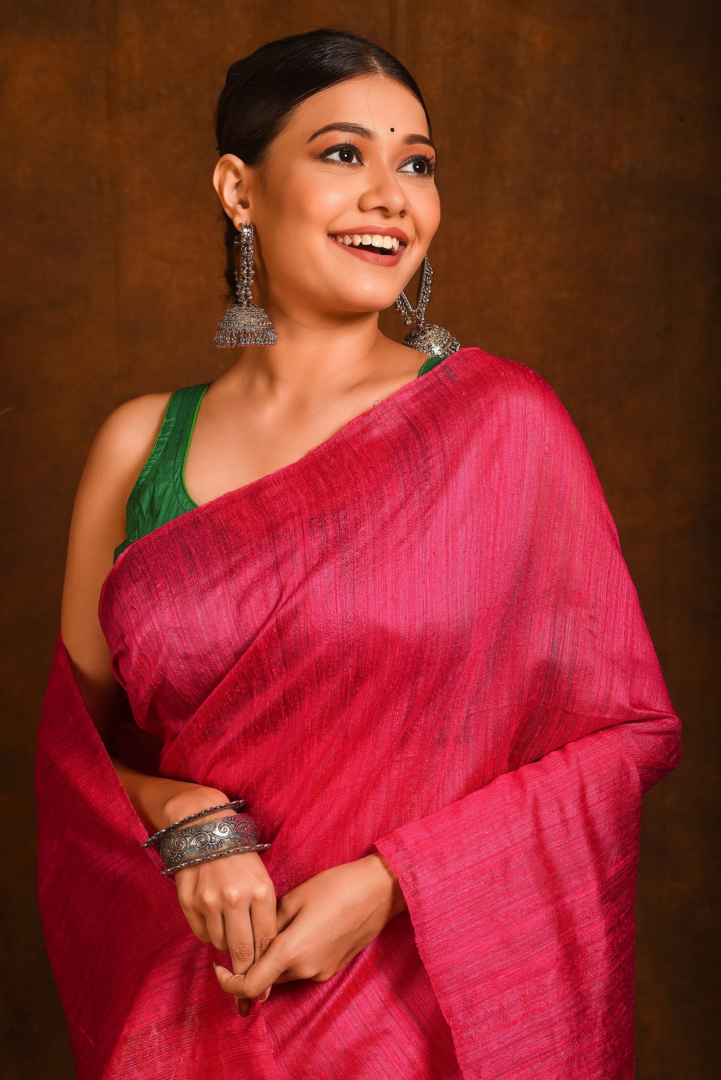 Fuchsia Pure Matka Silk Handloom Saree