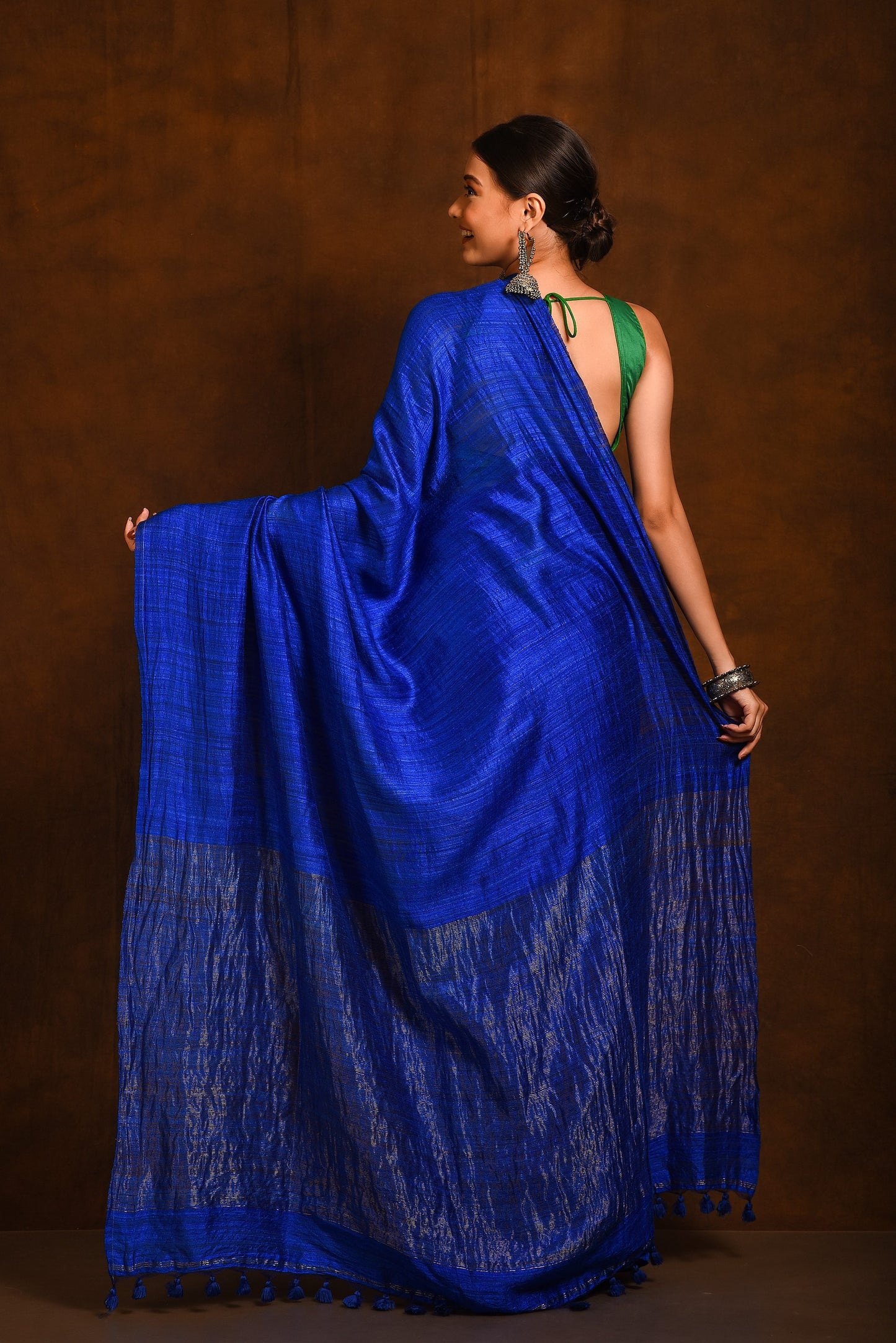 Blue Pure Matka Silk Handloom Saree