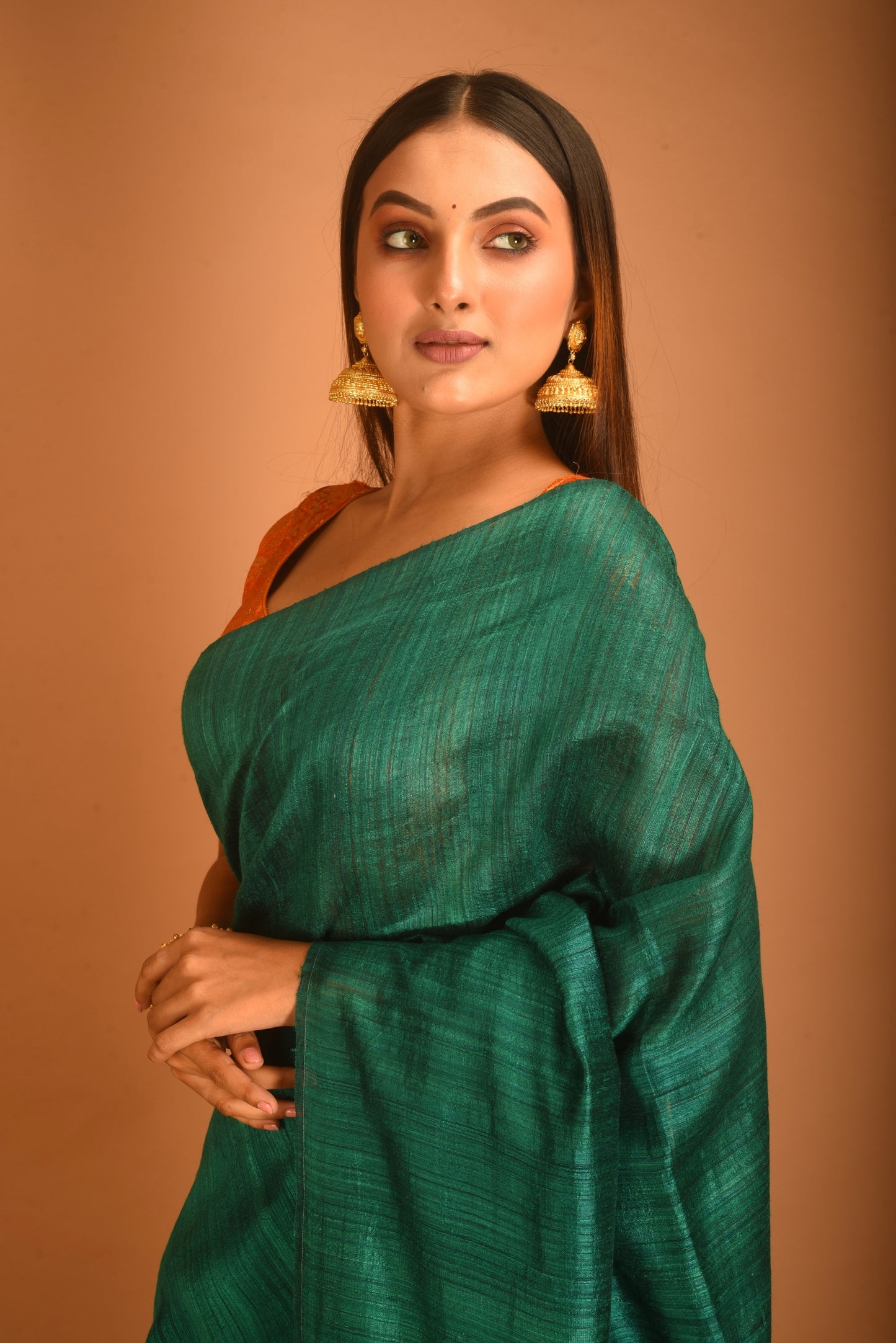 Green Pure Matka Silk Handloom Saree