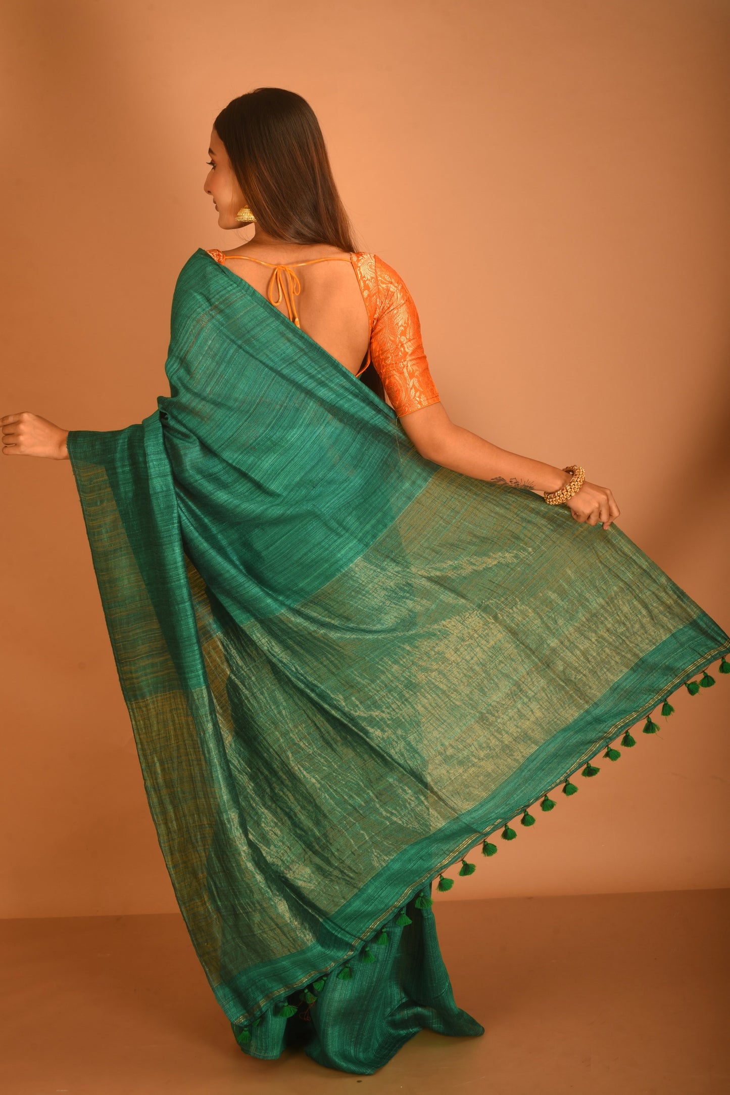 Green Pure Matka Silk Handloom Saree