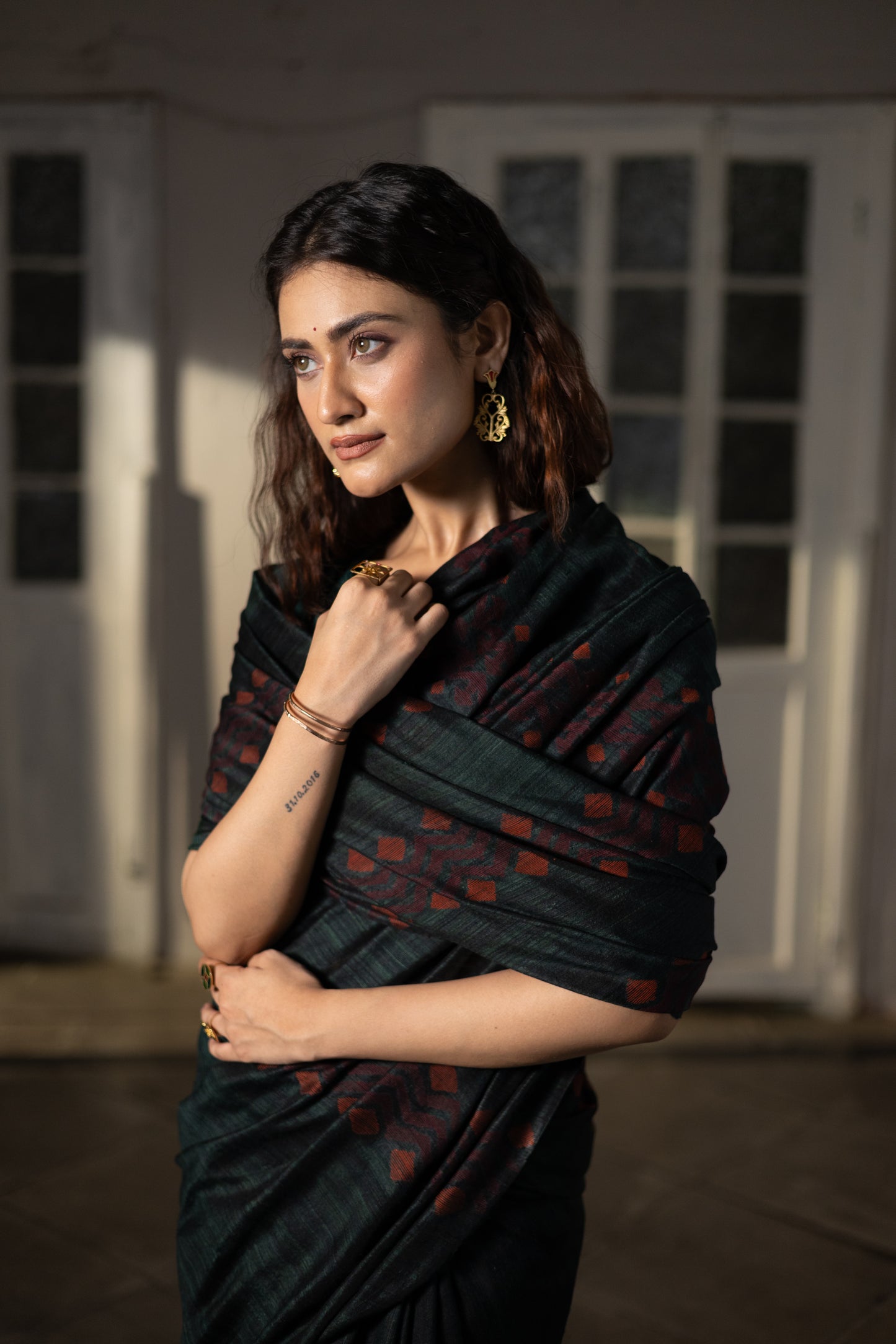 Green Pure Matka Silk Jamdani Handloom Saree