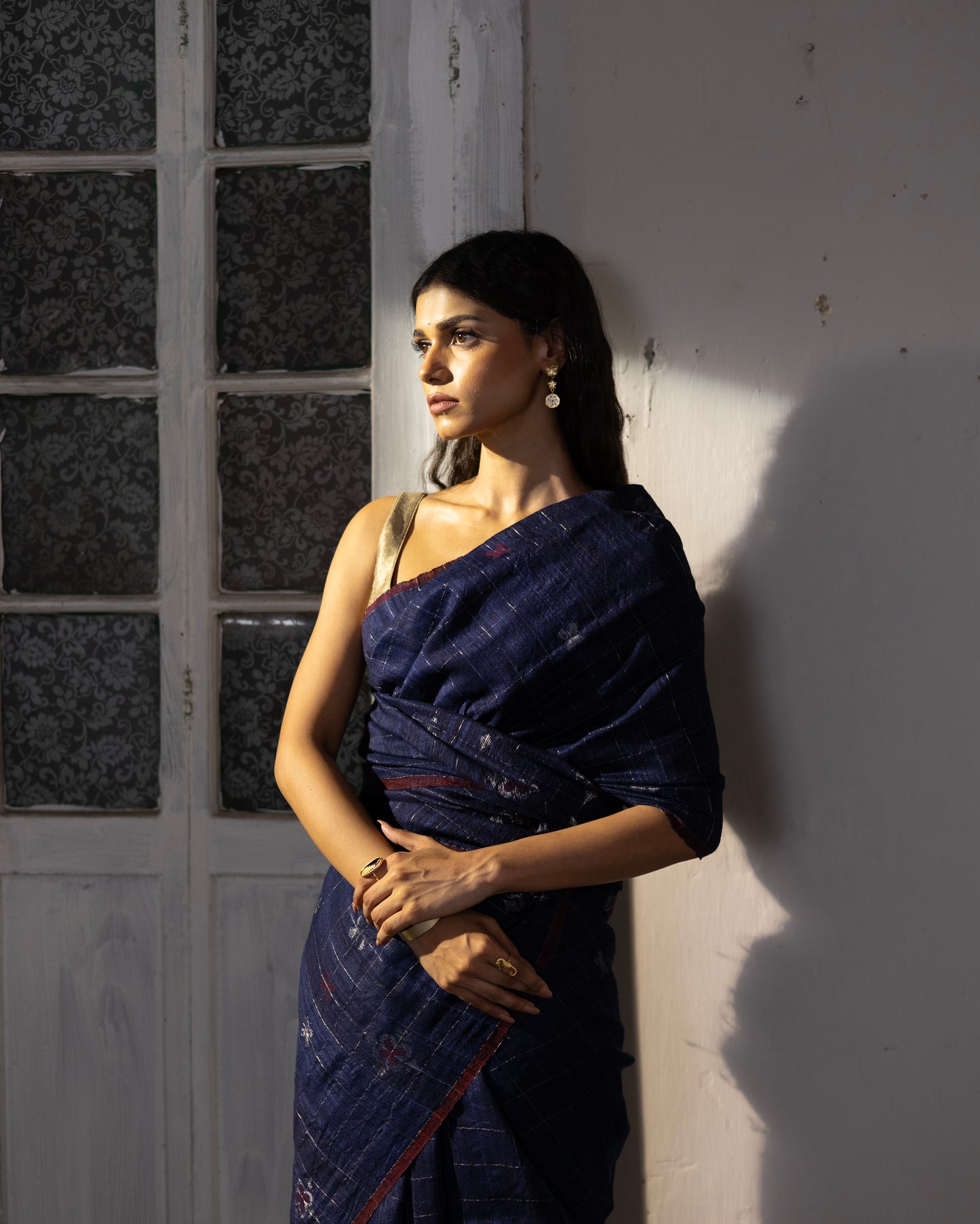 Blue Pure Matka Silk Jamdani Handloom Saree