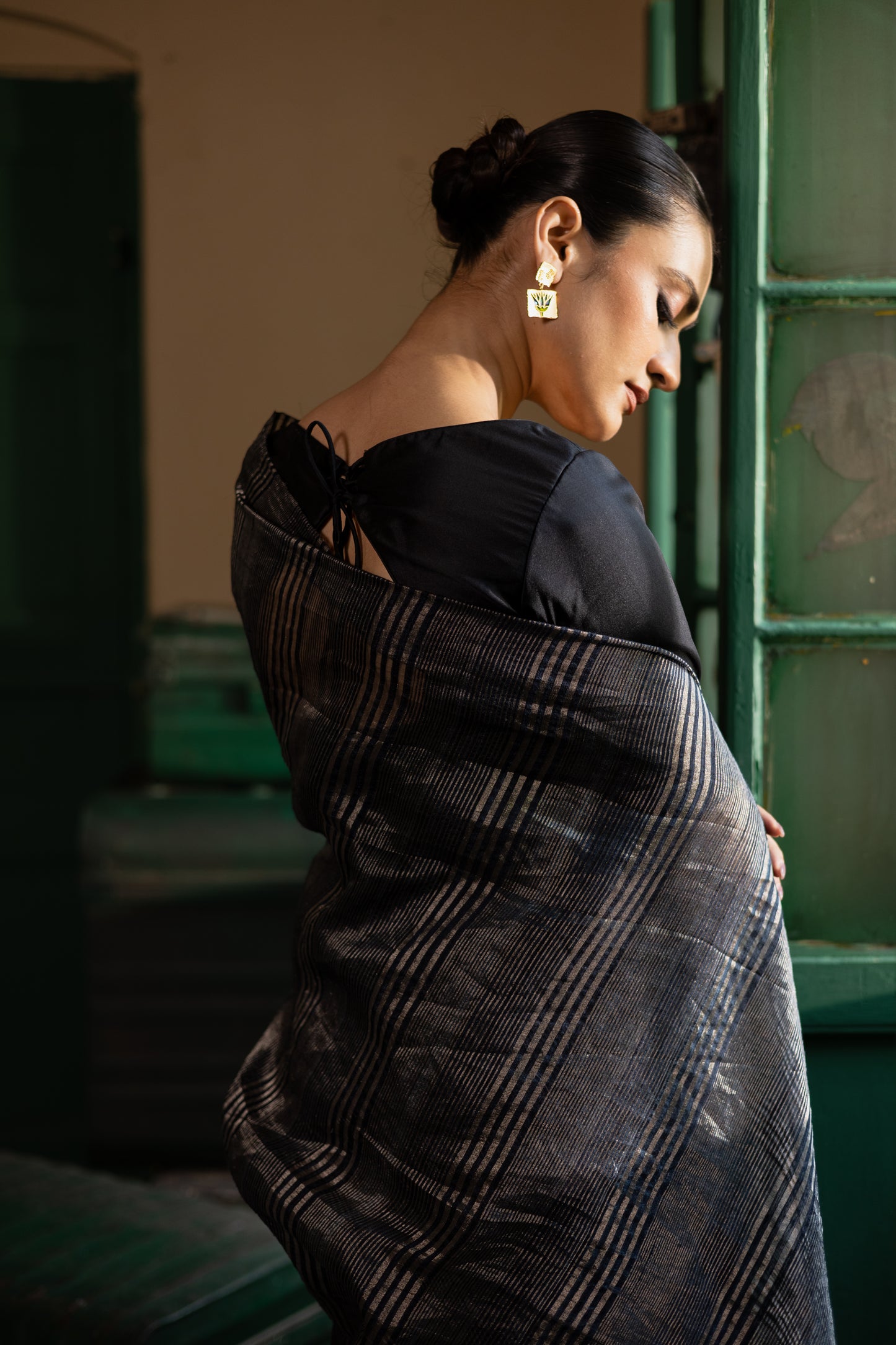 Blue Pure Tissue Matka Handloom Saree