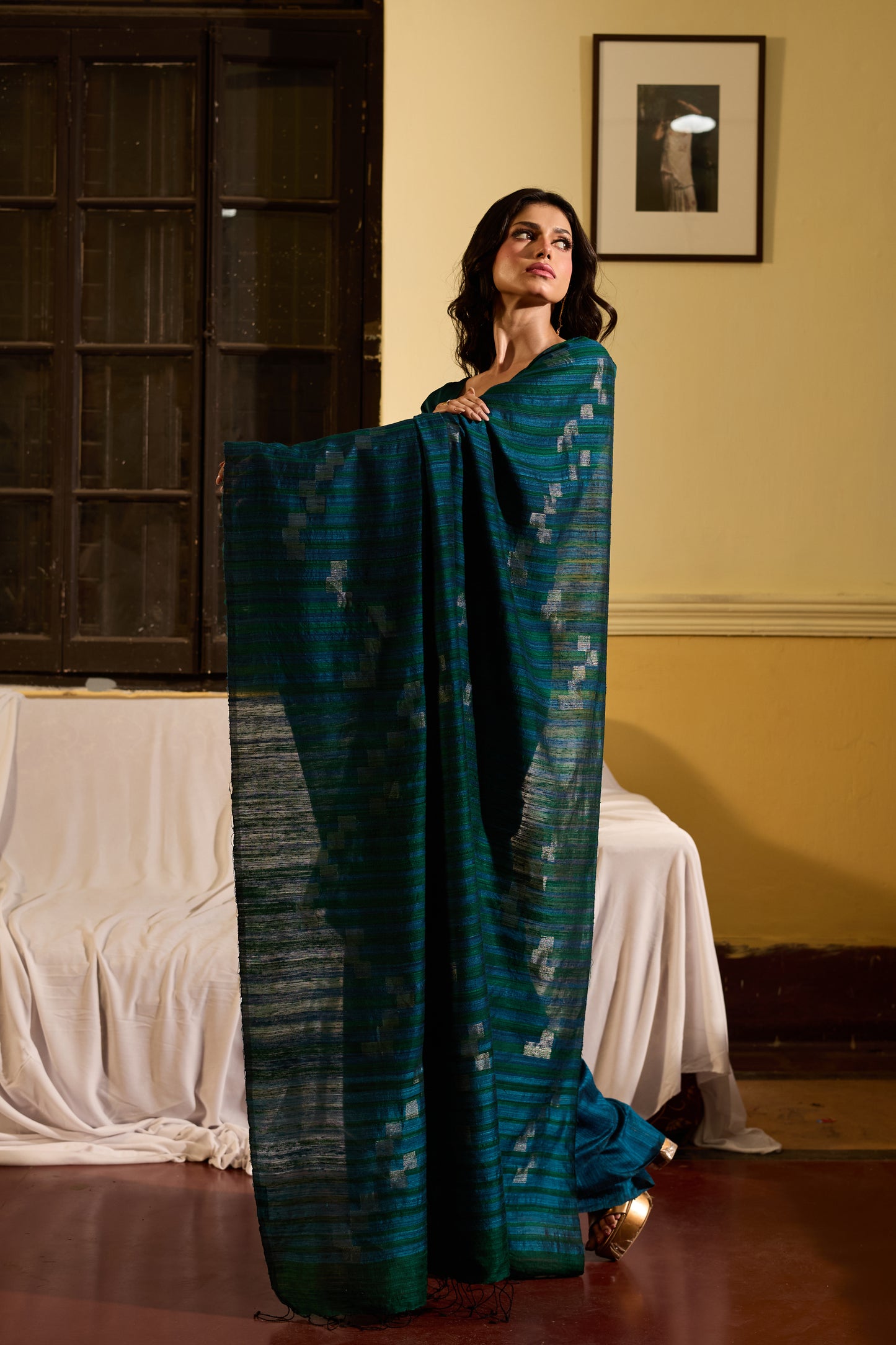 Green Pure Matka Silk Jamdani Handloom Saree
