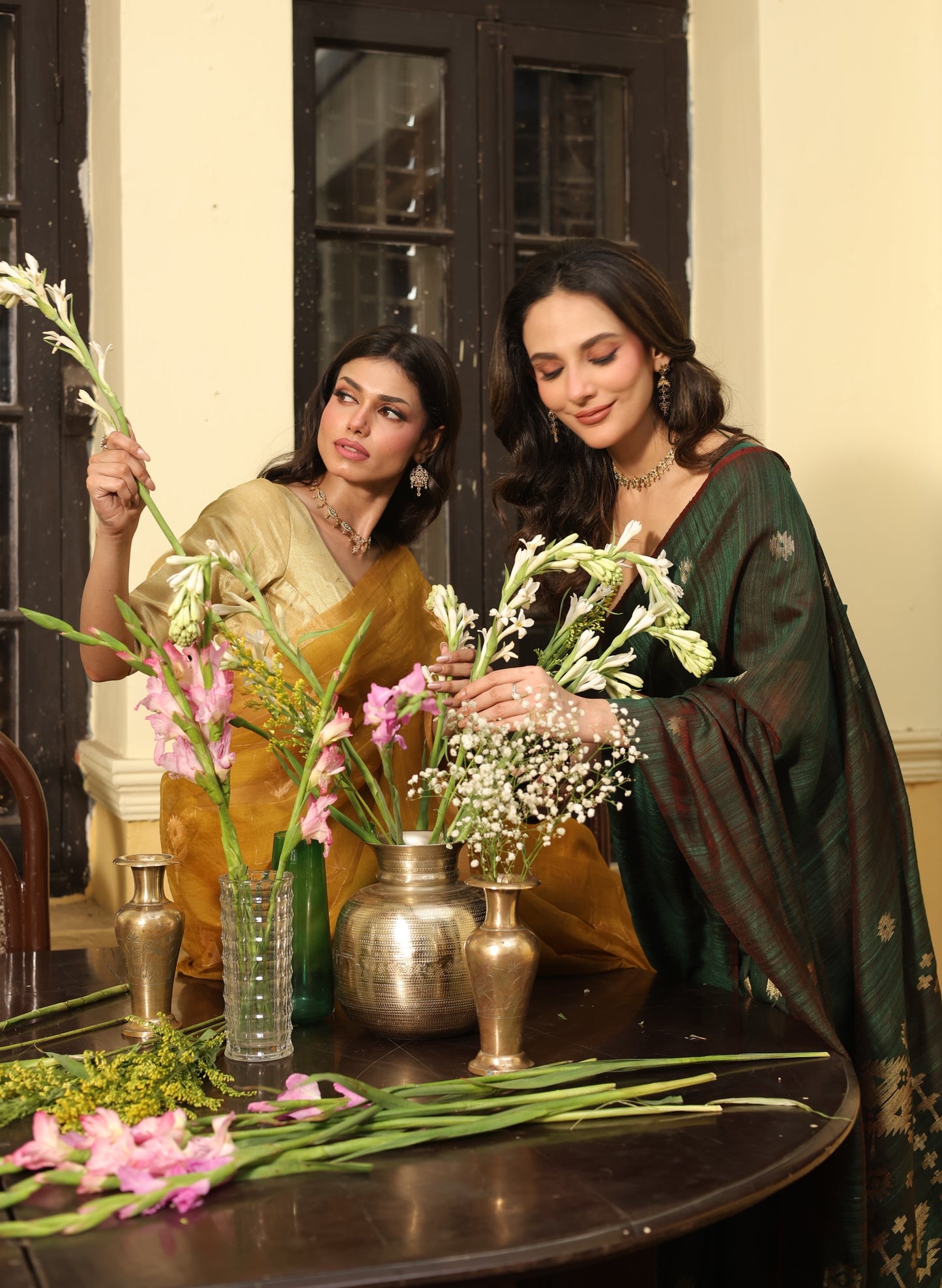 Green Pure Matka Silk Jamdani Handloom Saree
