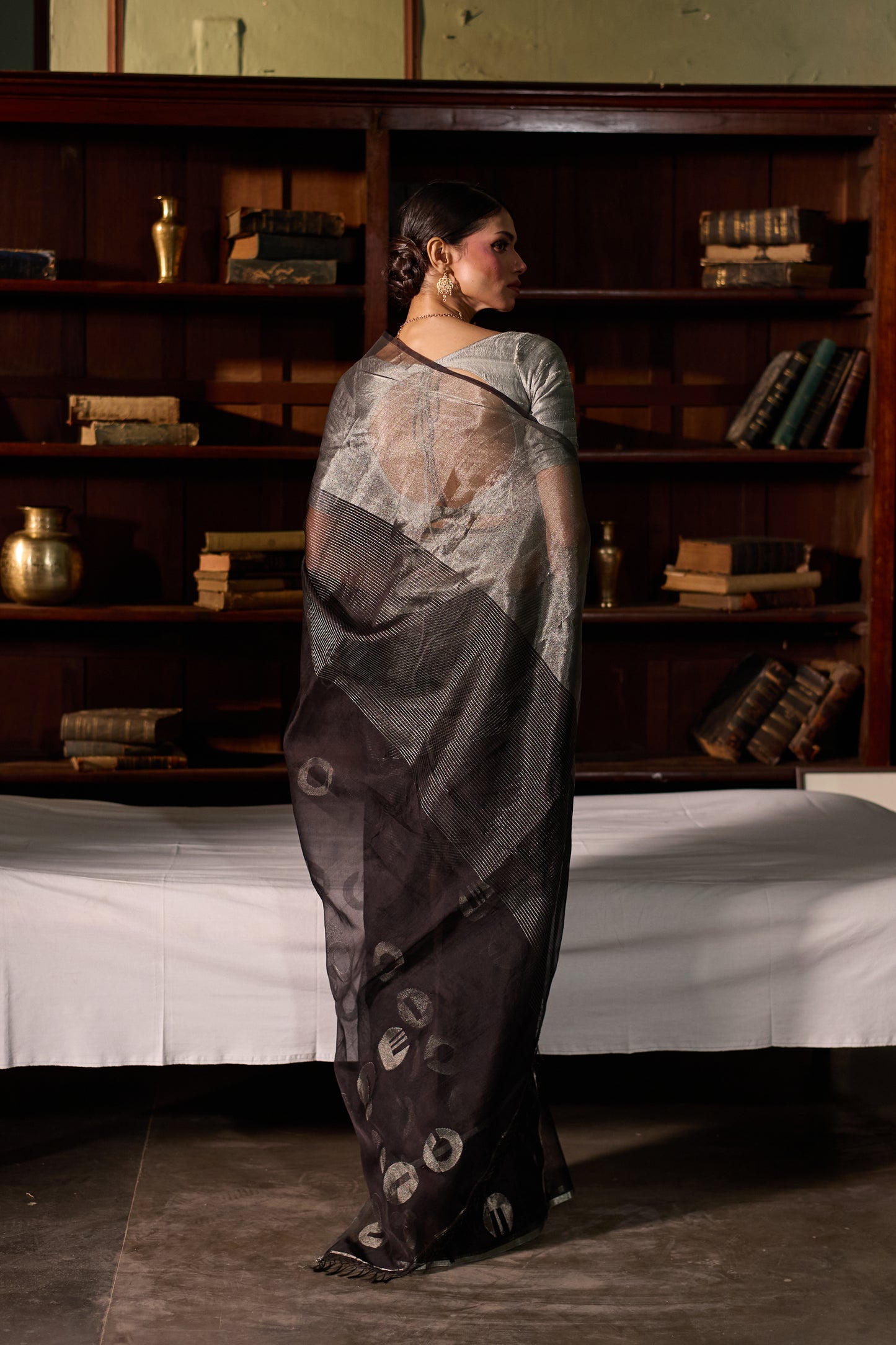 Black Pure Organza Jamdani Handloom Saree