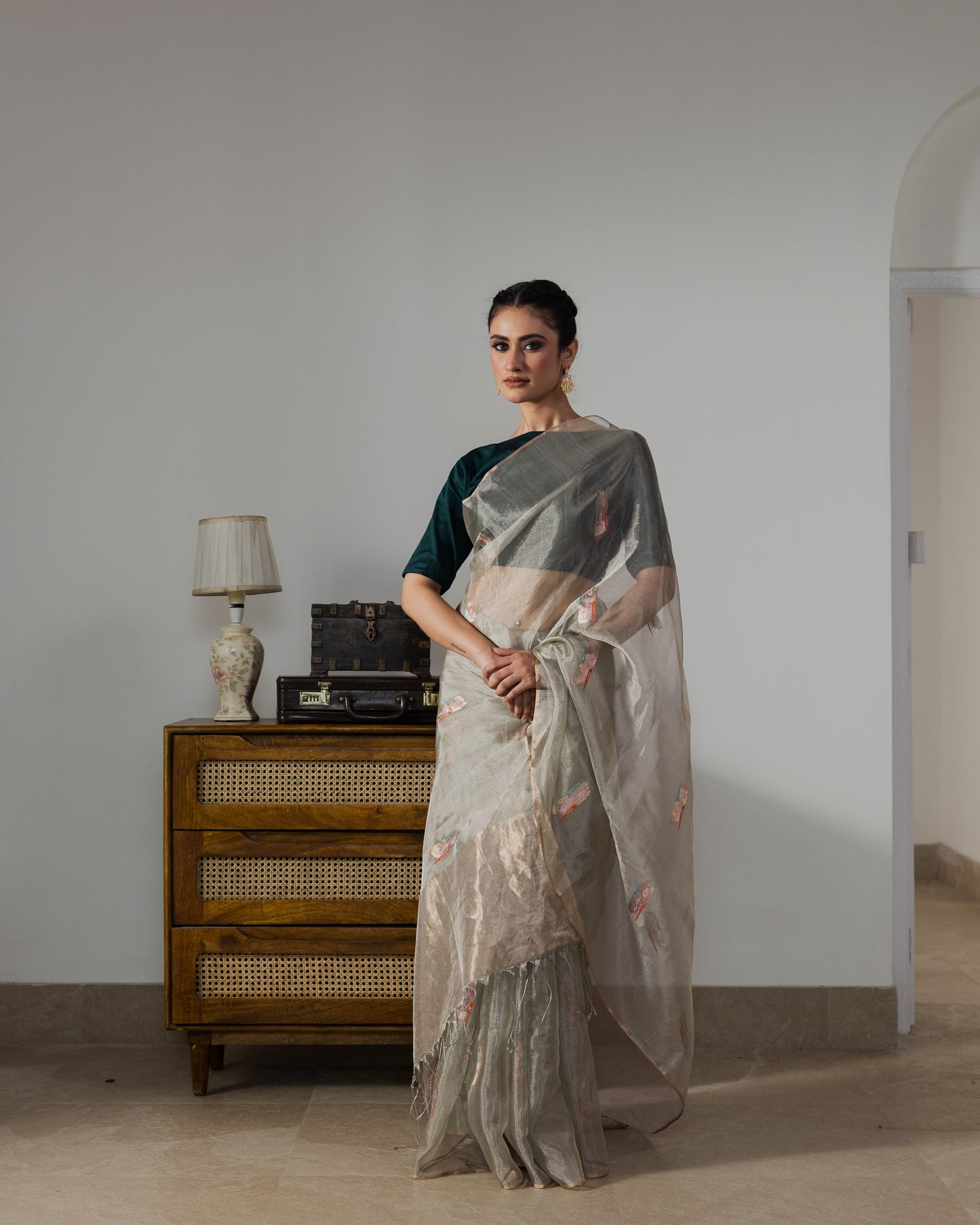 Green Tissue Silk Handloom Saree