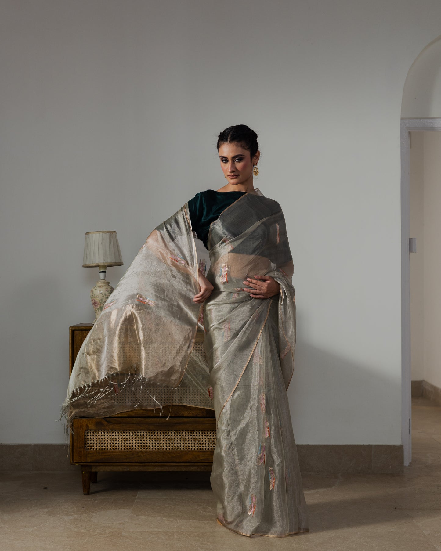 Green Tissue Silk Handloom Saree