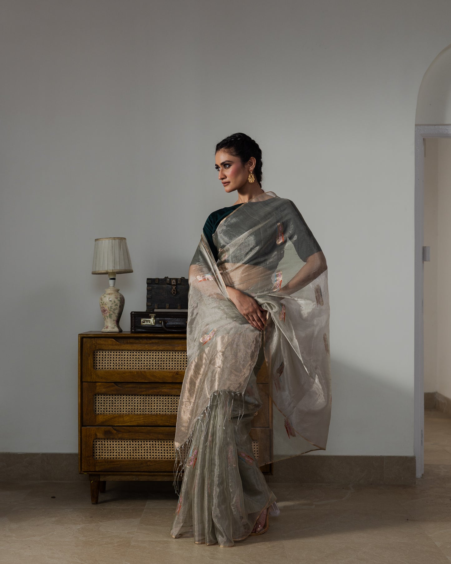 Green Tissue Silk Handloom Saree