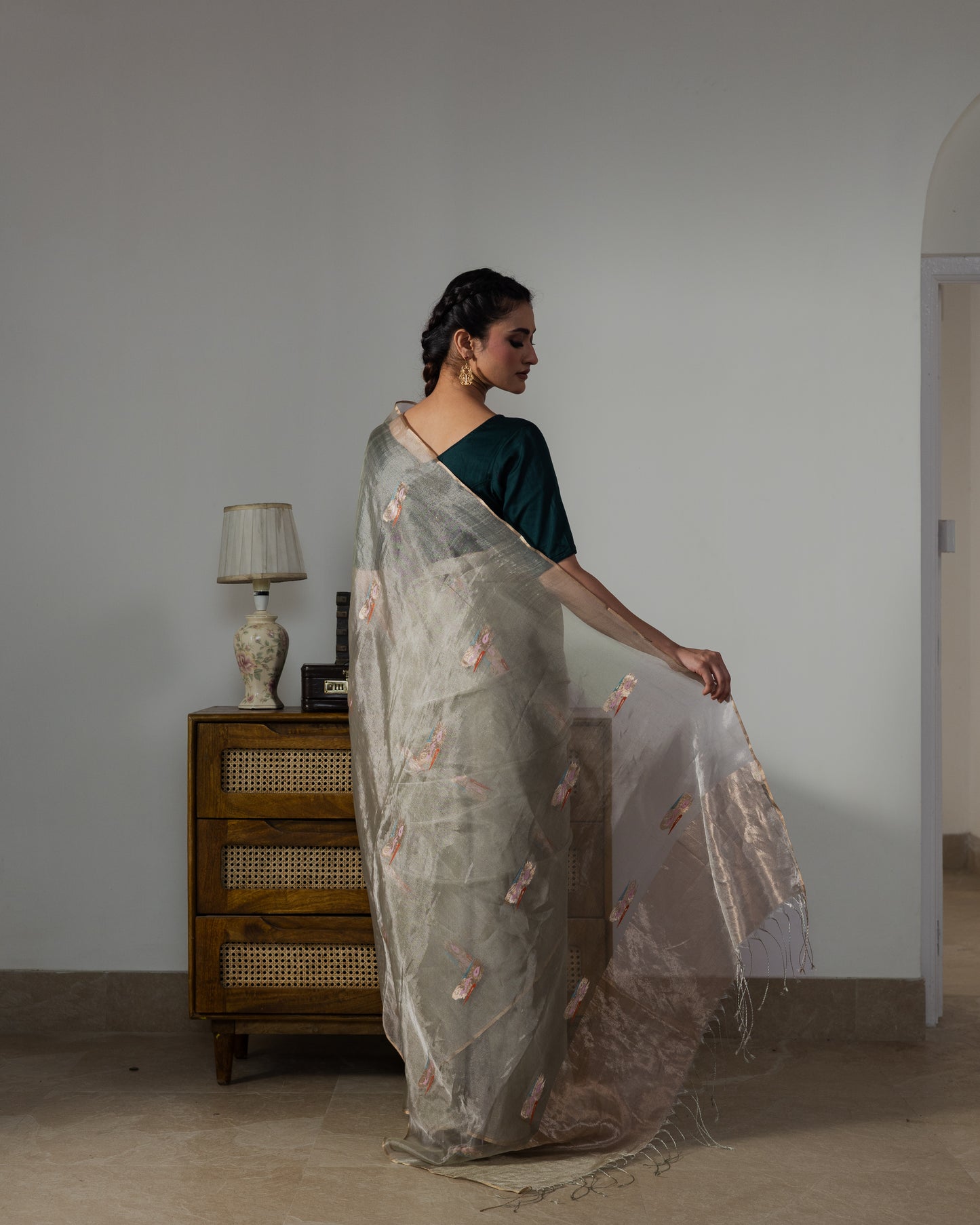 Green Tissue Silk Handloom Saree