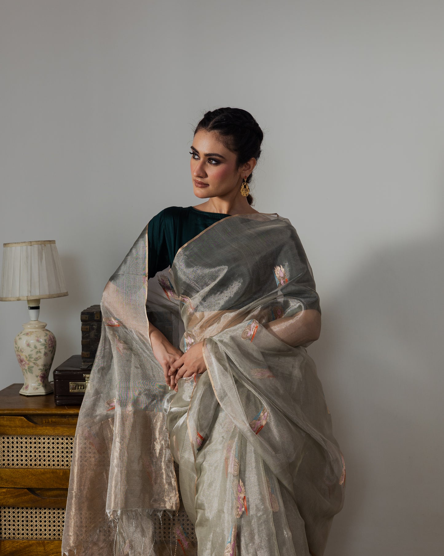 Green Tissue Silk Handloom Saree