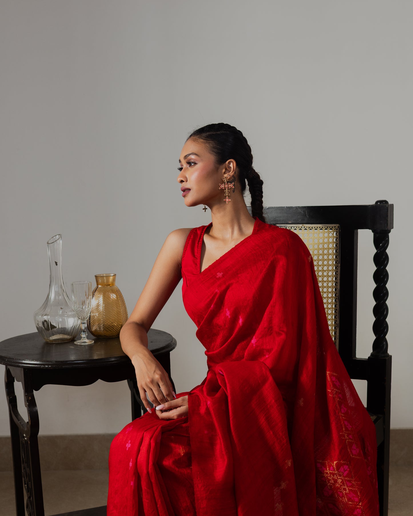 Red Pure Matka Silk Handloom Saree