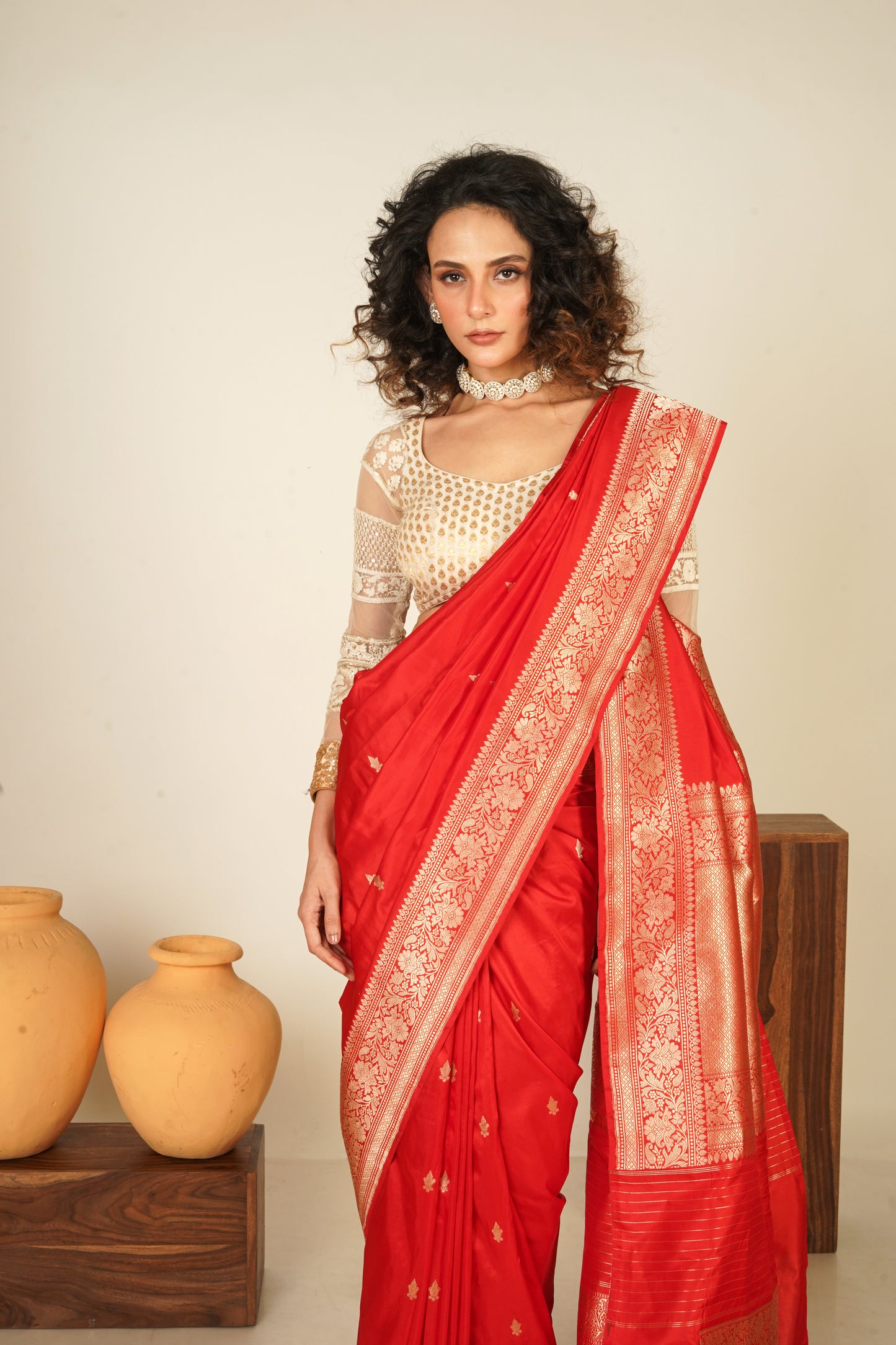 Red Pure Kadhua Katan Banarasi Handloom Saree