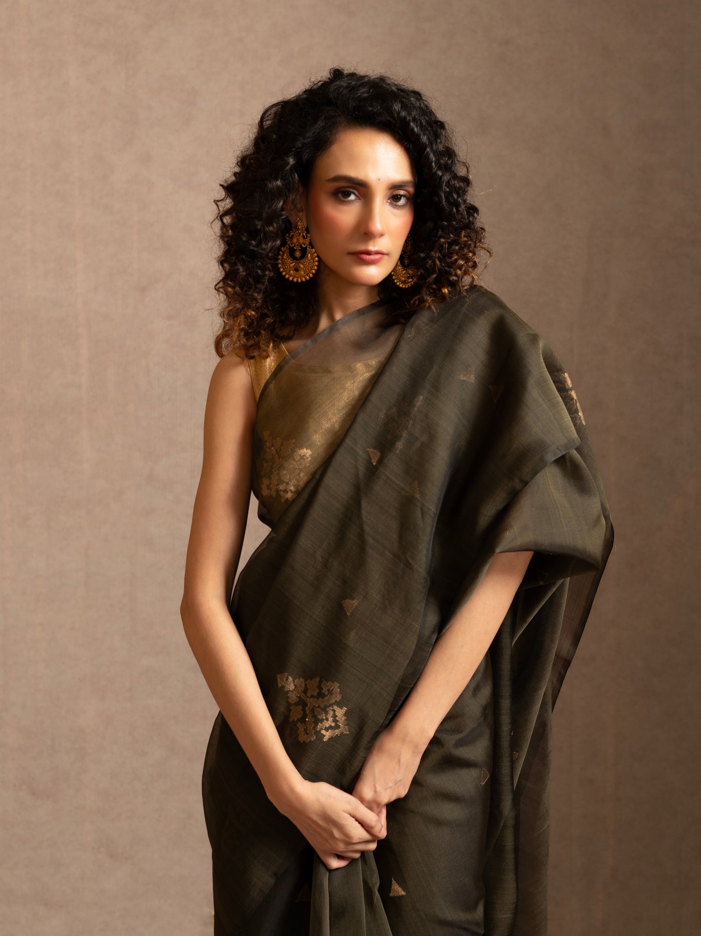 Green Pure Organza Silk Traditional Jamdani Saree