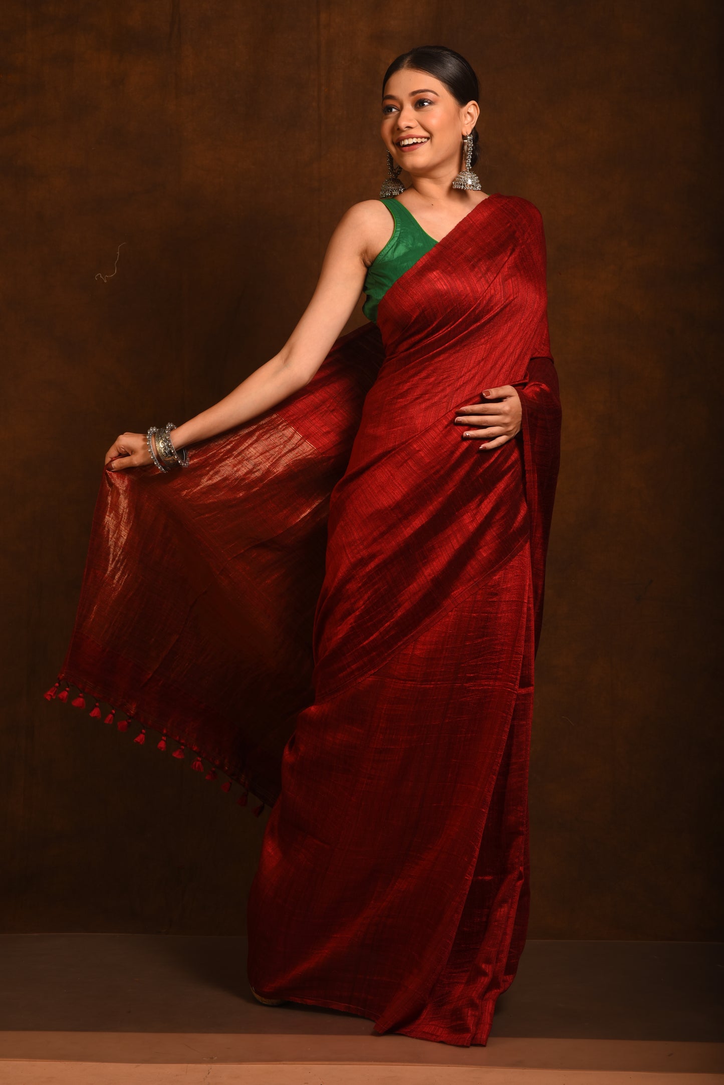 Maroon Pure Matka Silk Handloom Saree