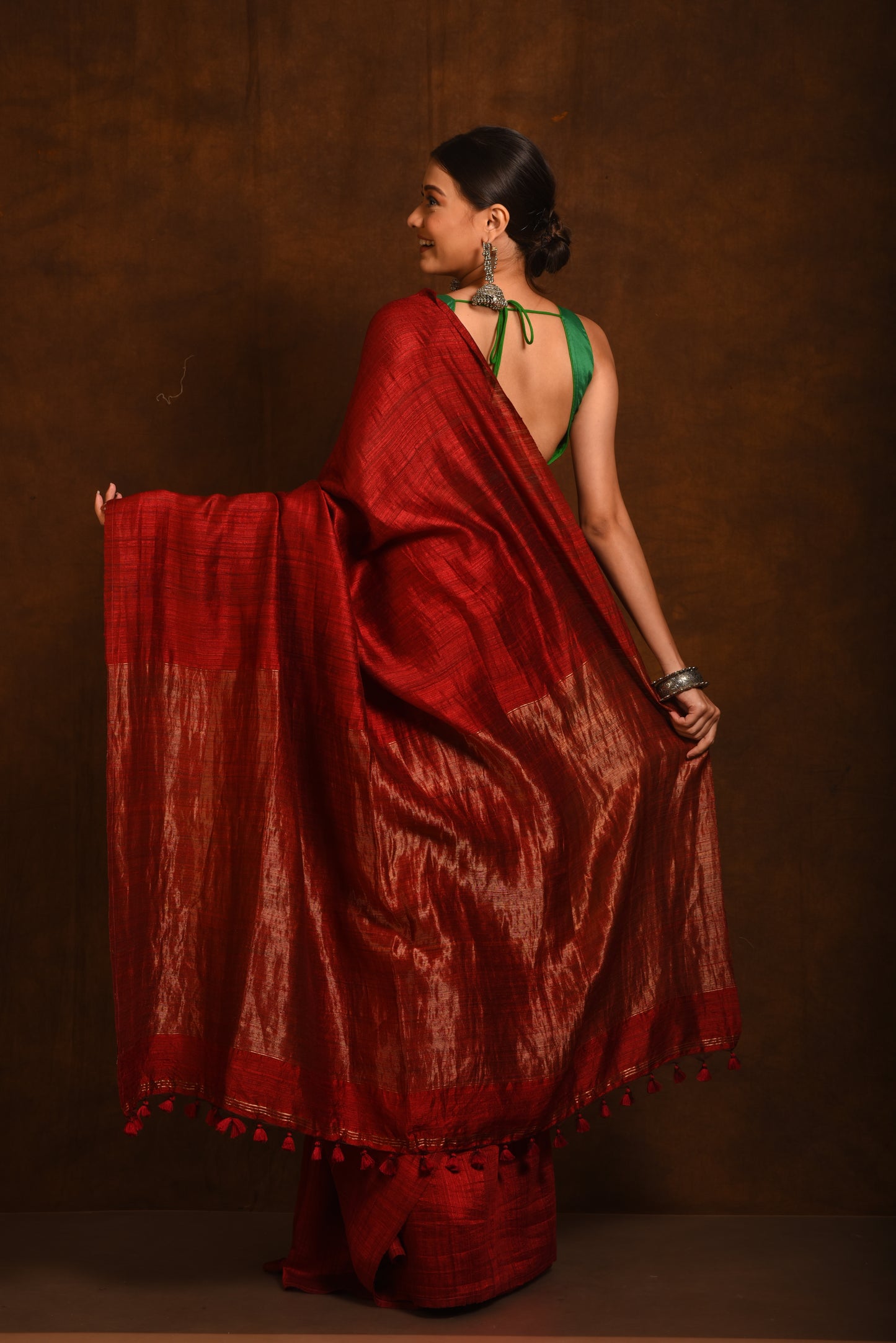 Maroon Pure Matka Silk Handloom Saree