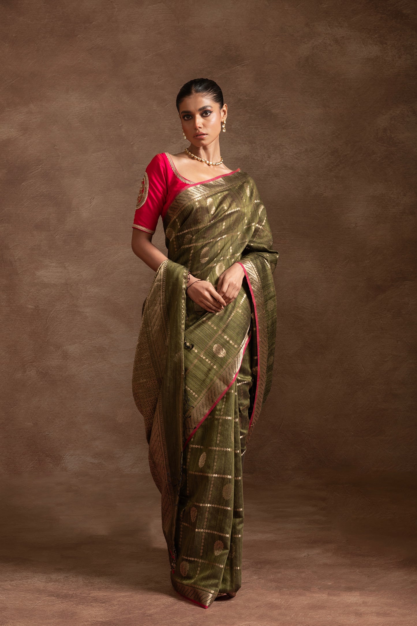 Green Pure Matka Silk Banarasi Handloom Saree