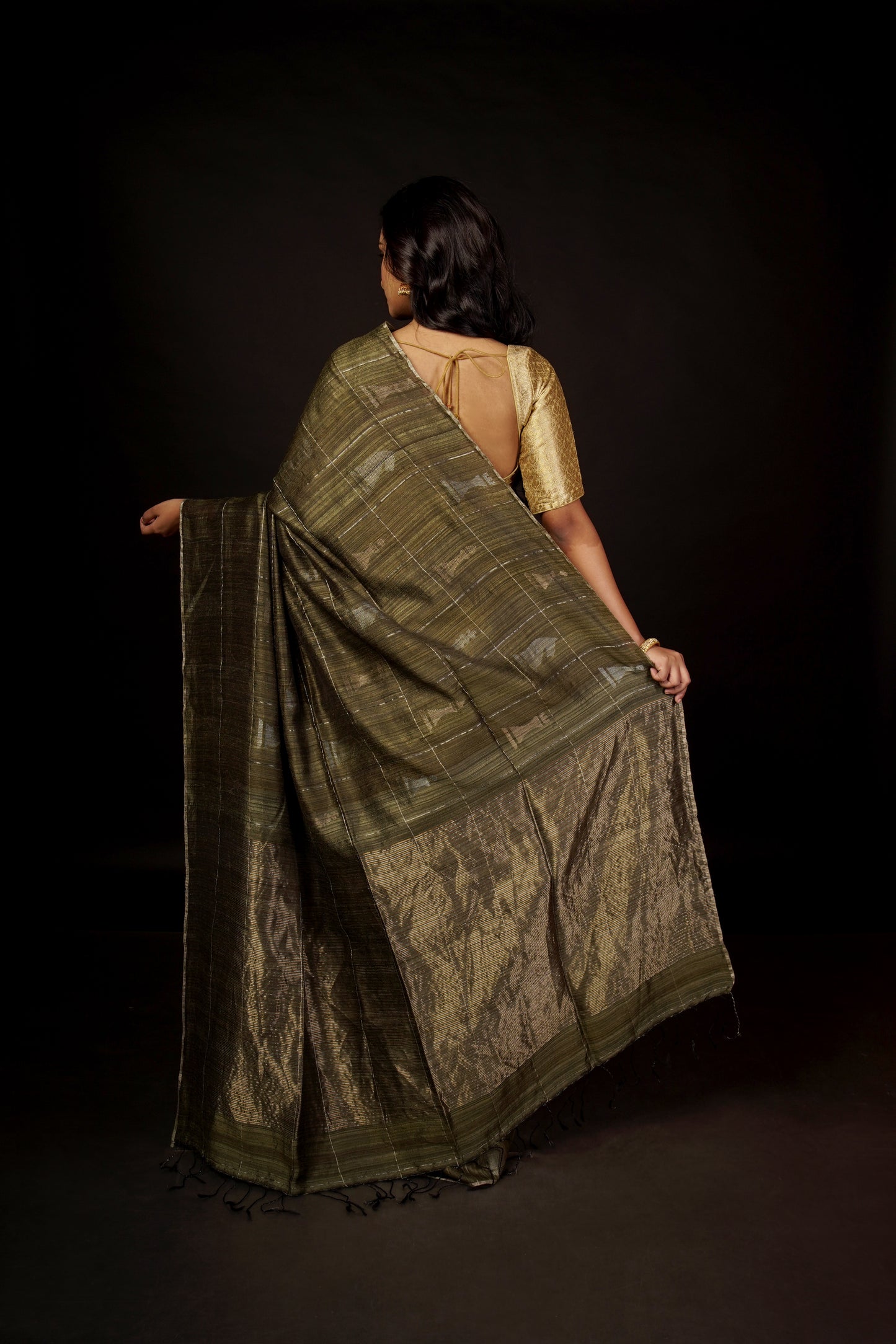 Green Pure Matka Silk Jamdani Handloom Saree