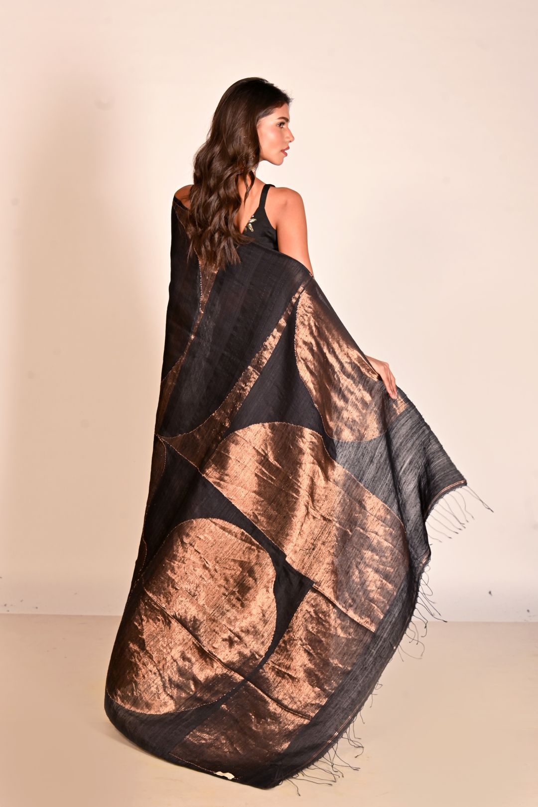 Black Pure Matka Silk Jamdani Handloom Saree