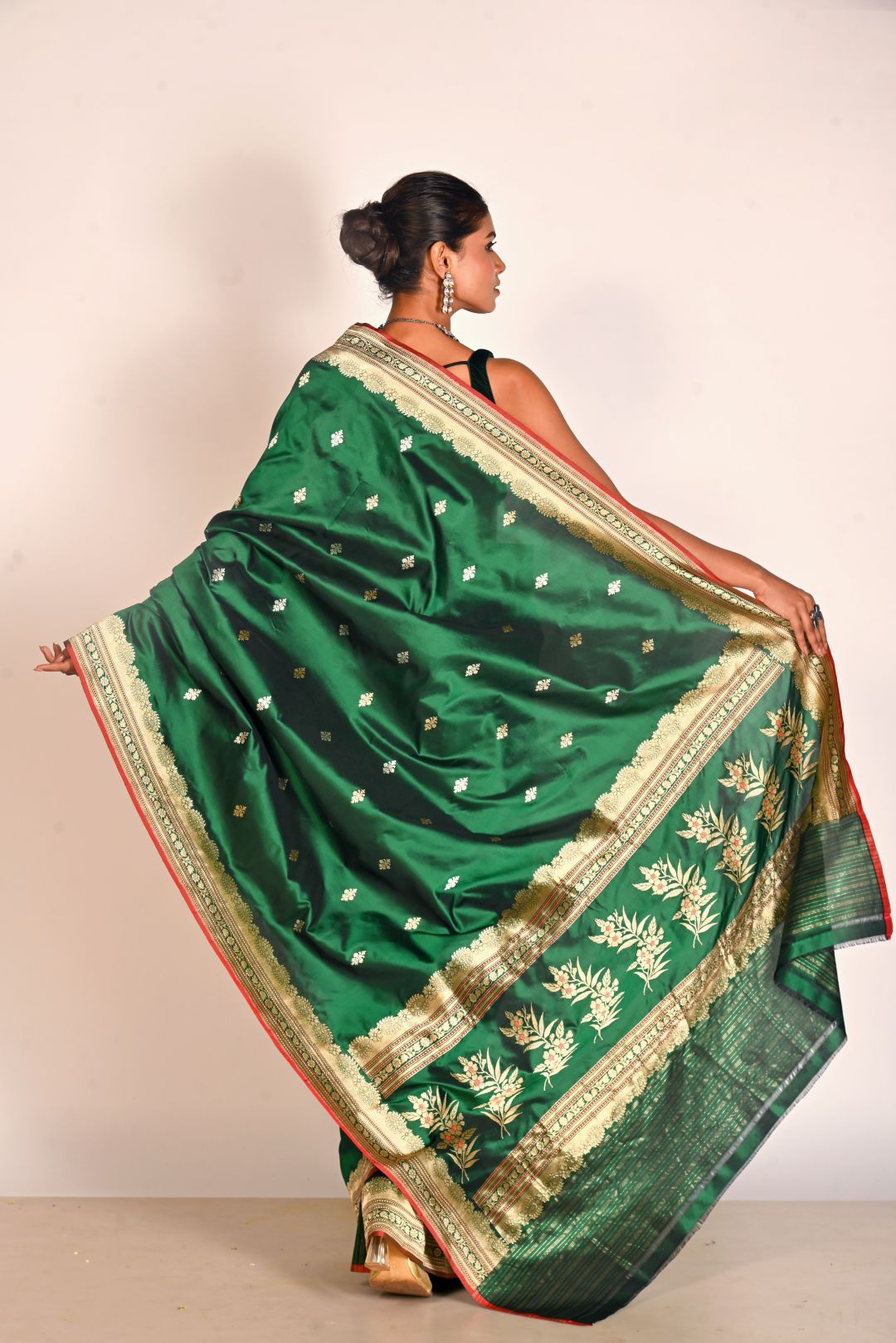 Green Pure Kadhua Katan Silk Banarasi Handloom Saree