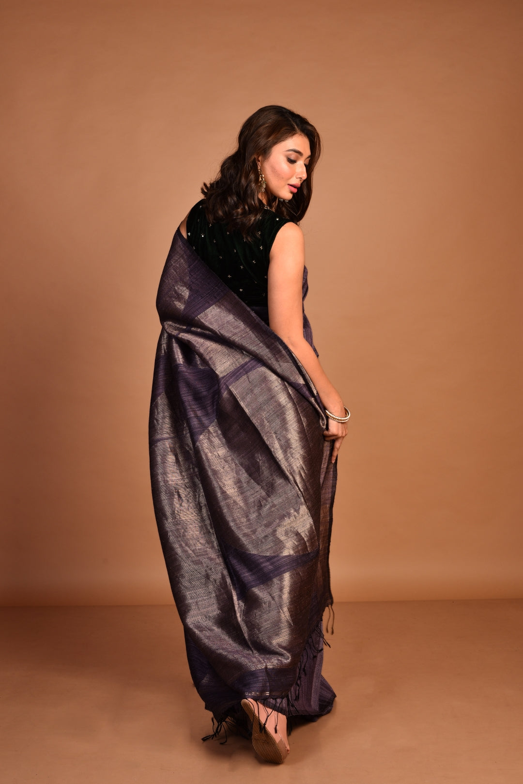 Purple Pure Matka Silk Jamdani Handloom Saree