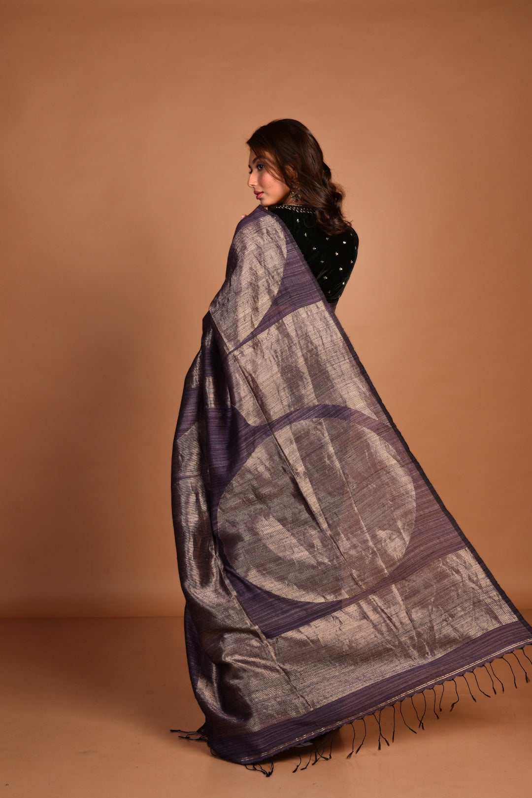 Purple Pure Matka Silk Jamdani Handloom Saree