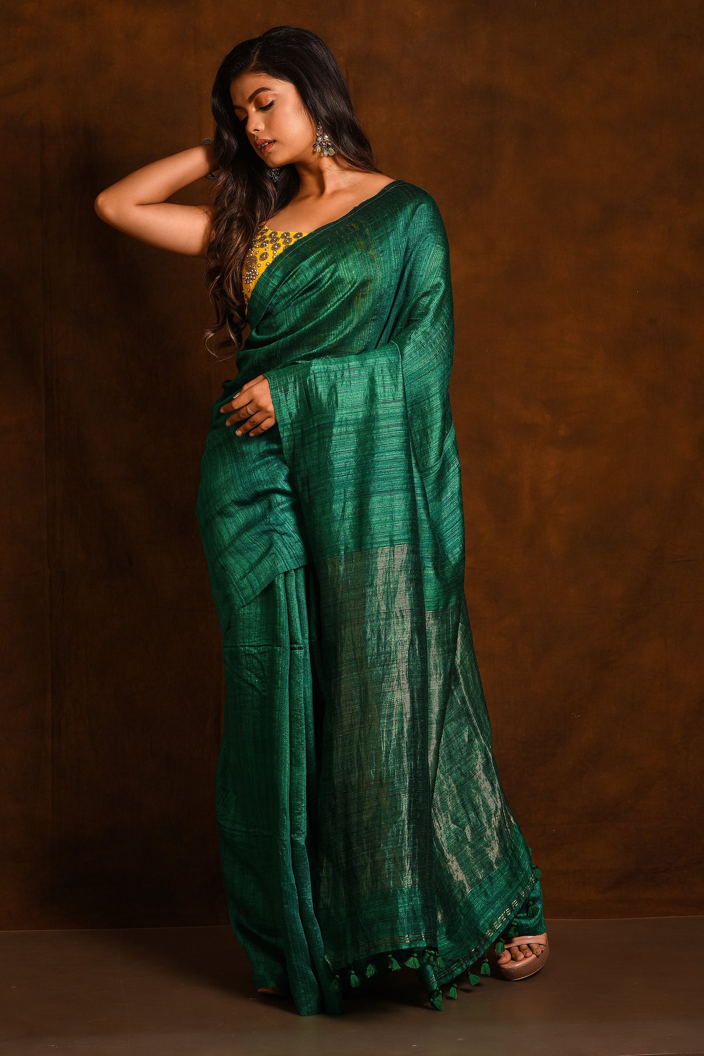 Green Pure Matka Silk Handloom Saree