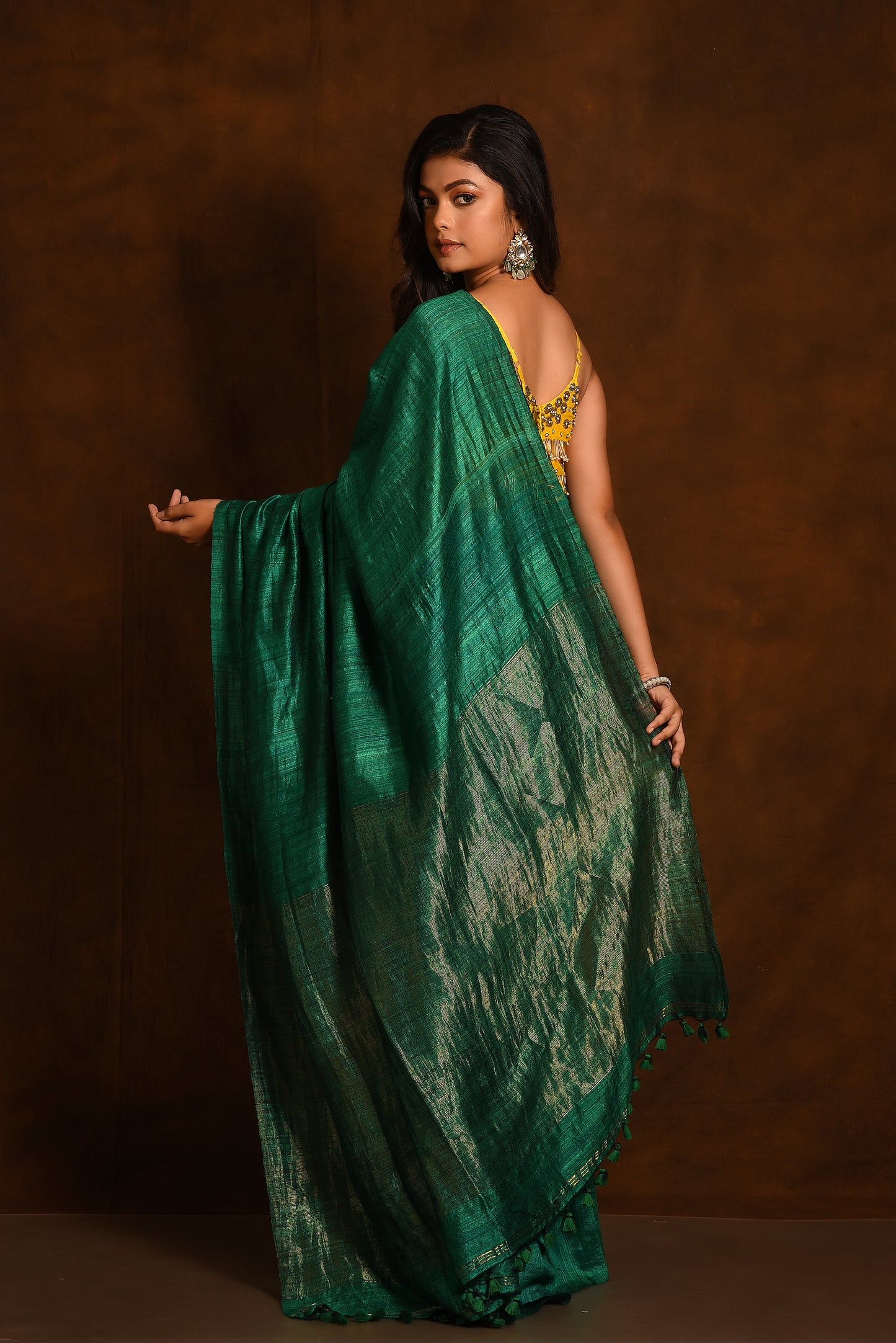 Green Pure Matka Silk Handloom Saree