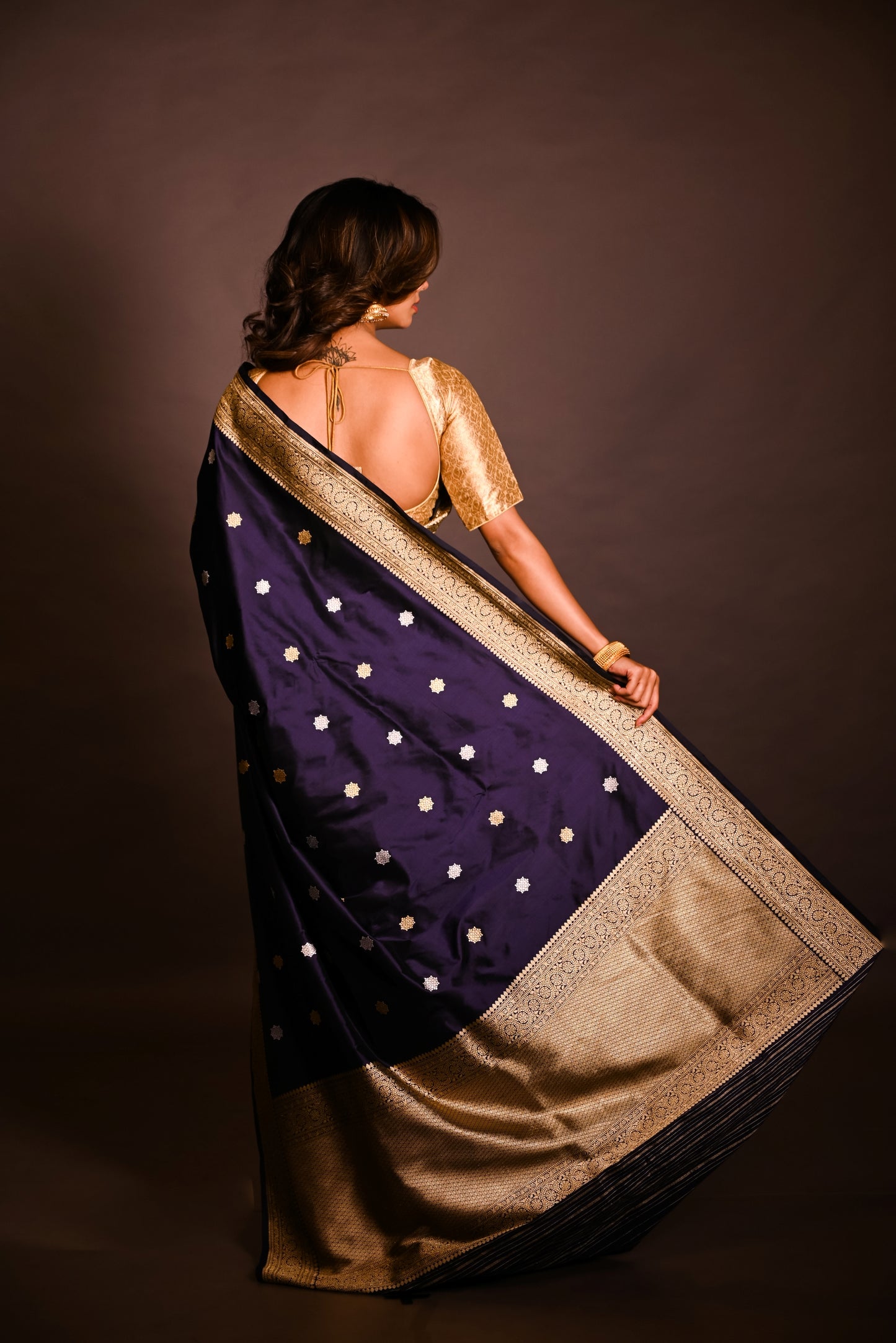 Blue Kadhua Katan Banarasi Handloom Saree