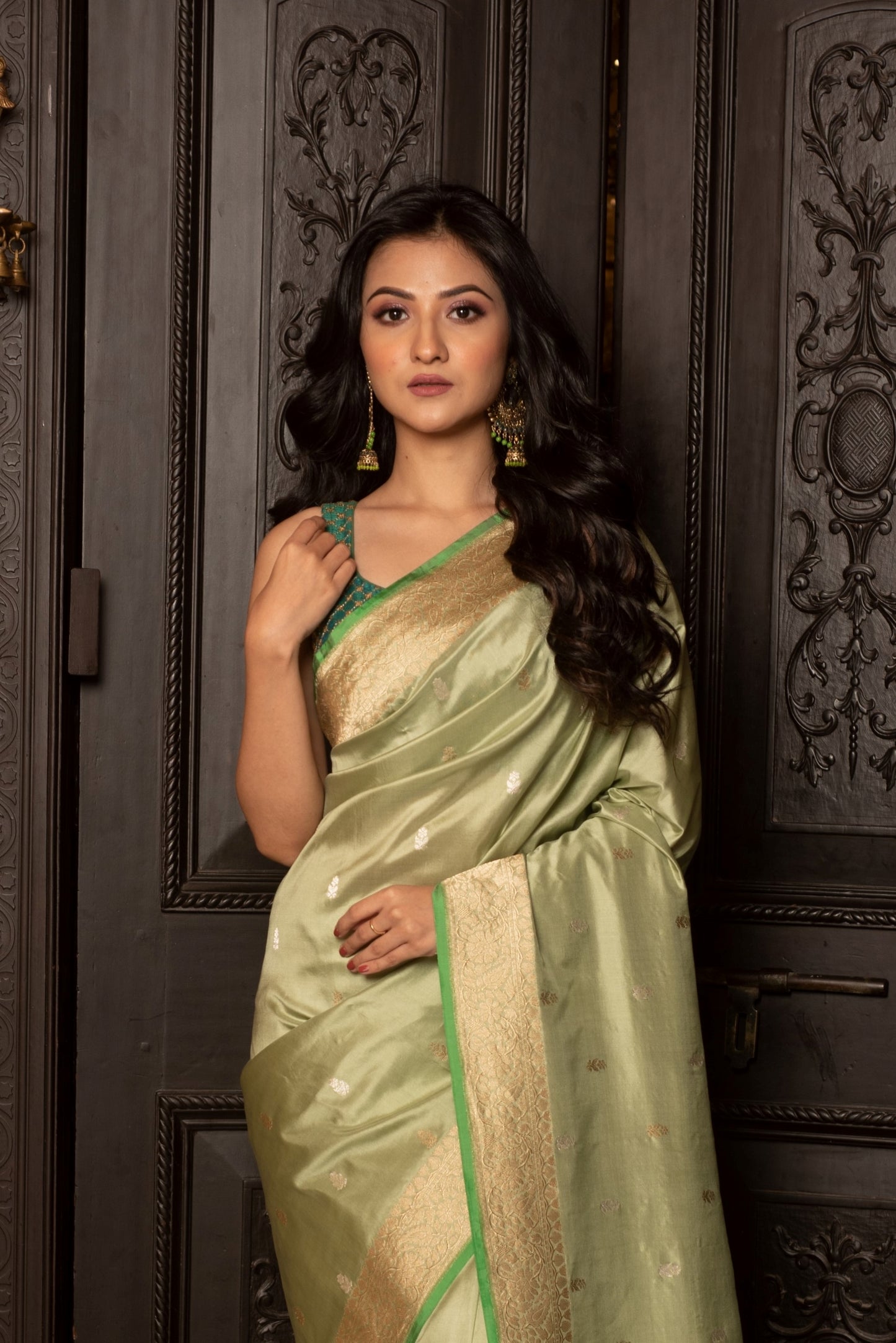 Green Kadhua Katan Banarasi Silk Handloom Saree