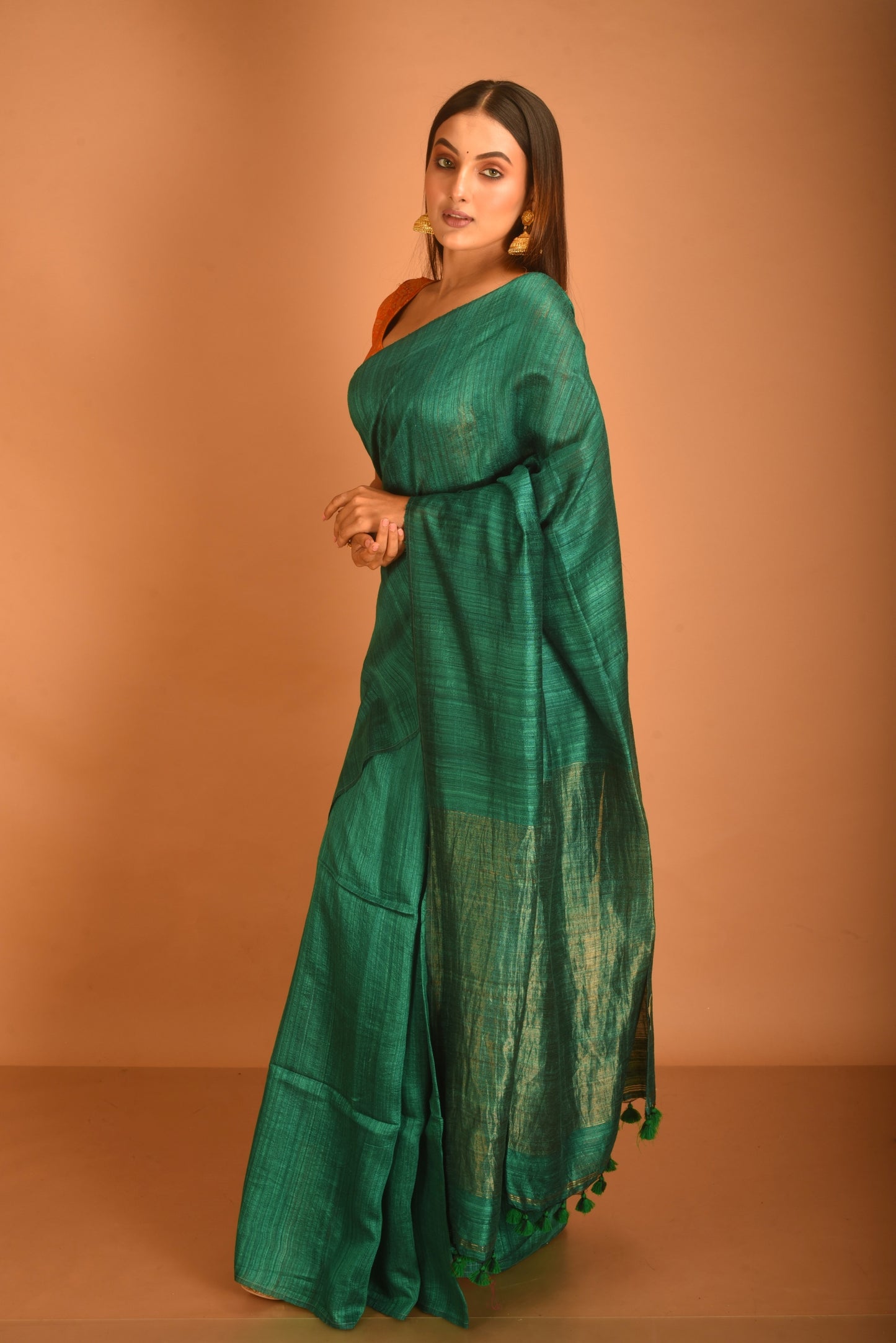 Green Pure Matka Silk Handloom Saree