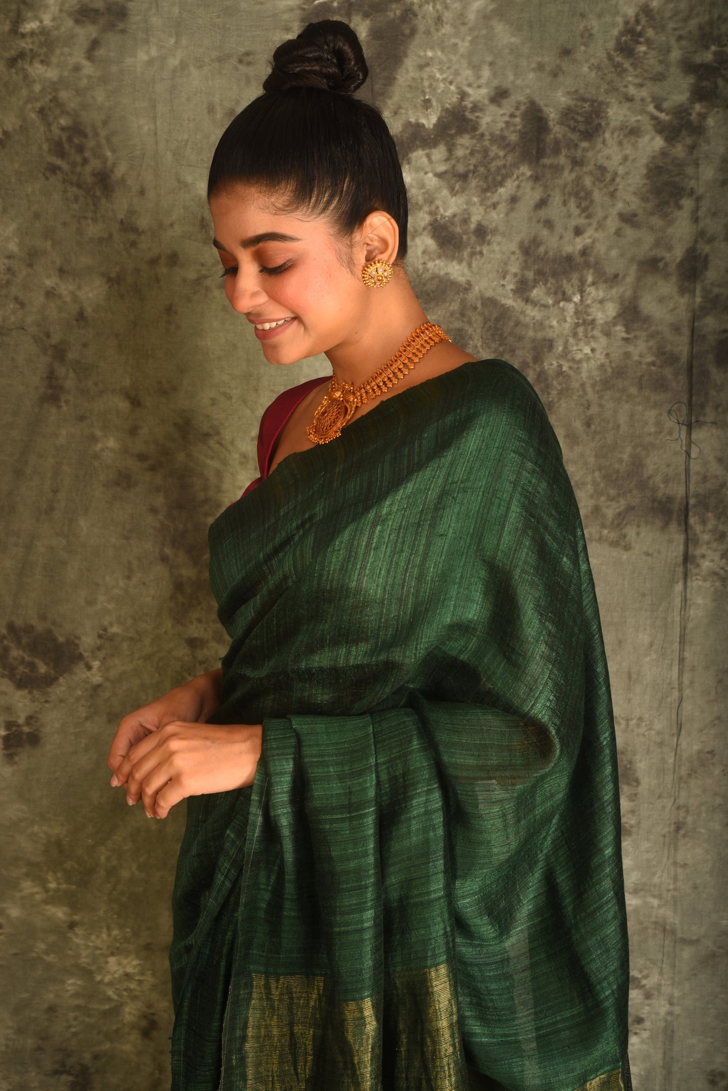 Green Pure Matka Silk Handloom Saree