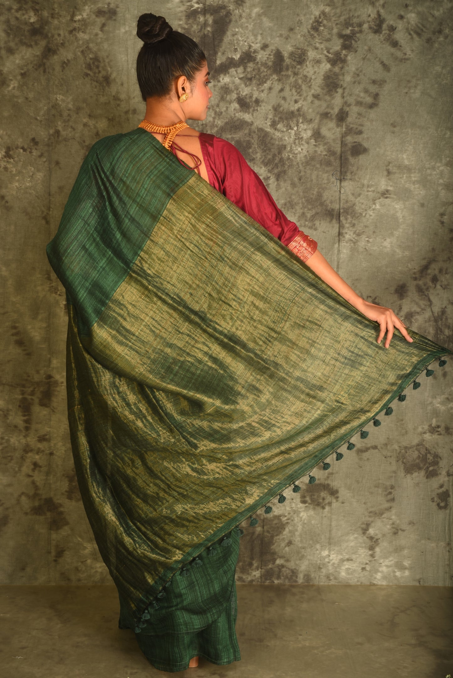 Green Pure Matka Silk Handloom Saree